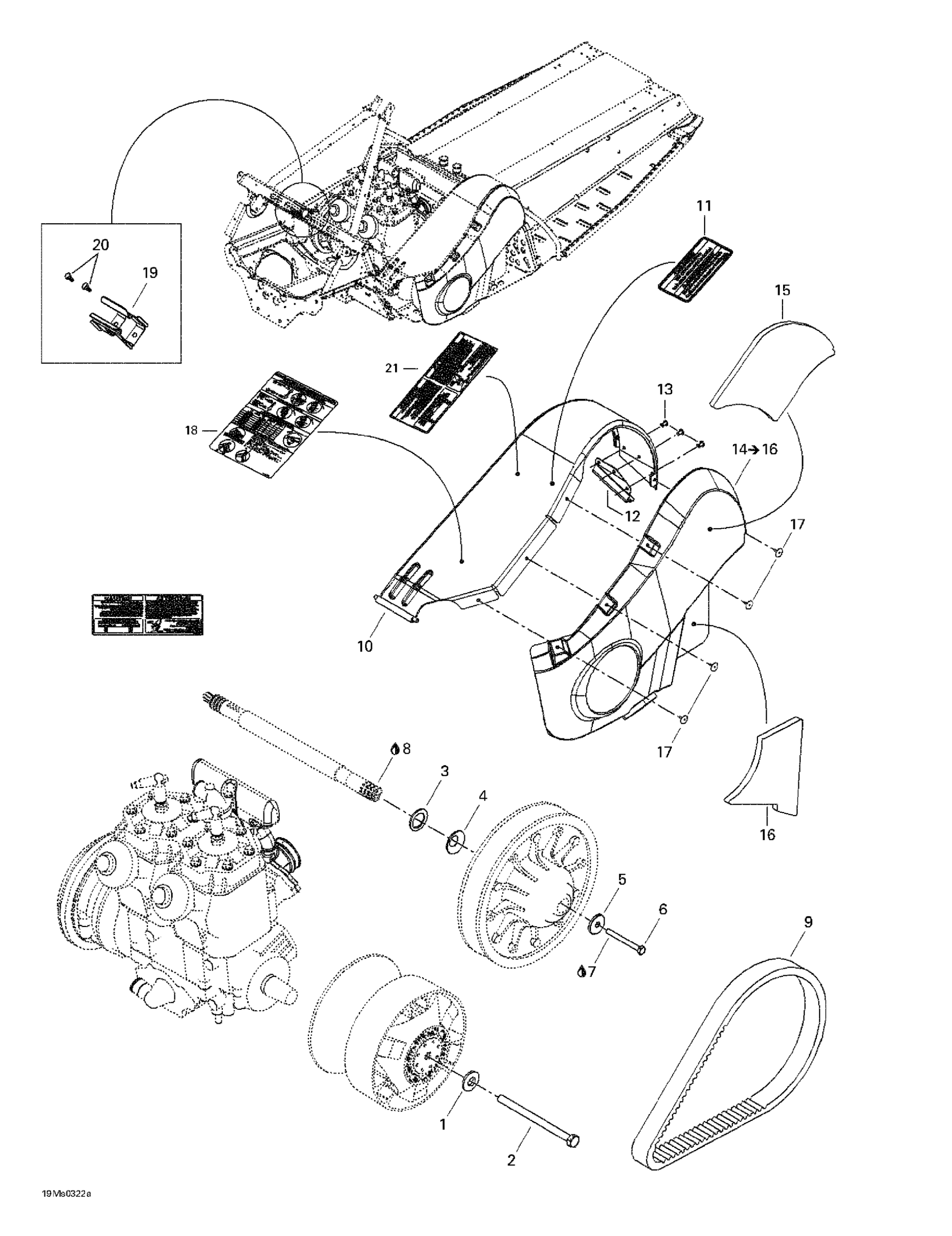 Схема узла: Pulleys System And Belt Guard