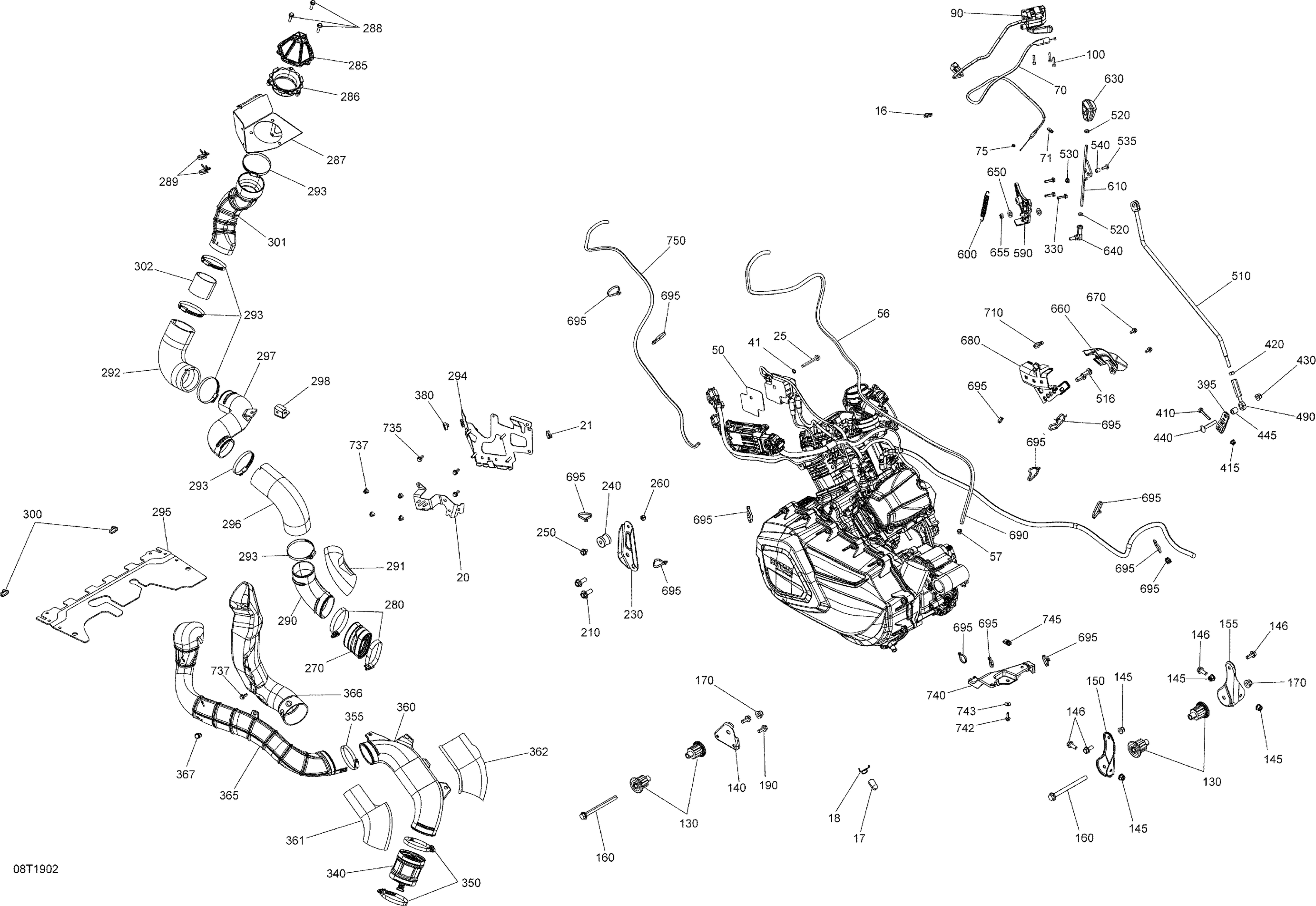 Схема узла: Engine And Engine Support - 570 EFI XMR