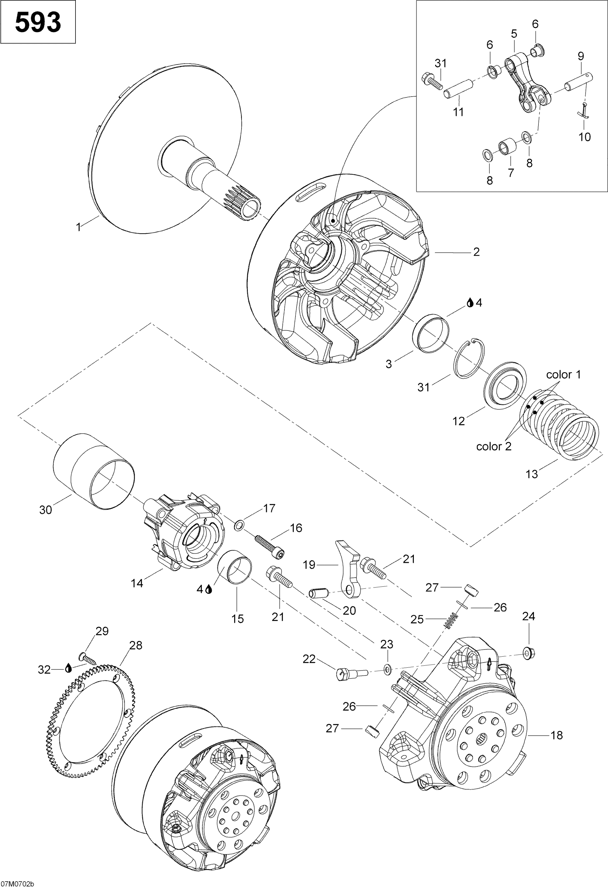 Схема узла: Drive Pulley 600