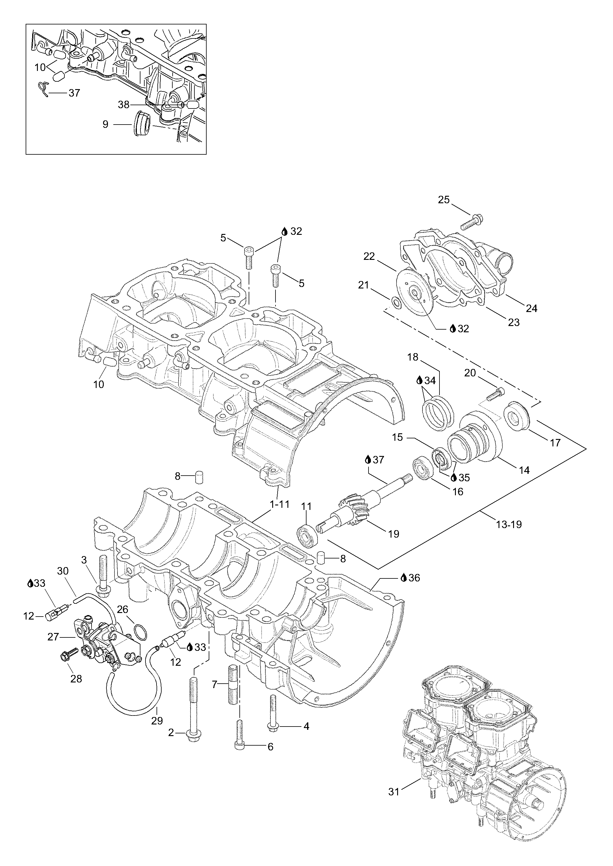 Схема узла: Crankcase