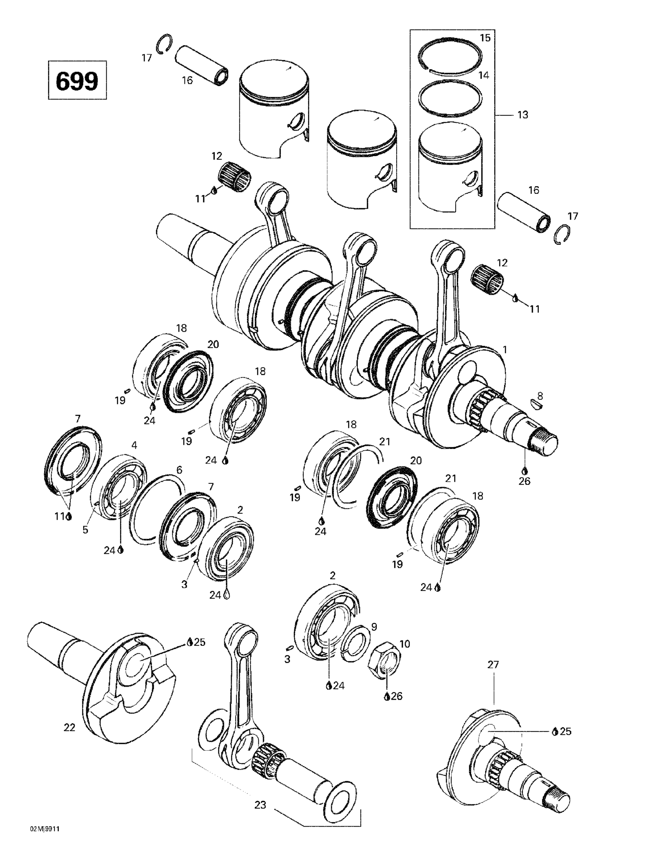 Crankshaft And Pistons (699)