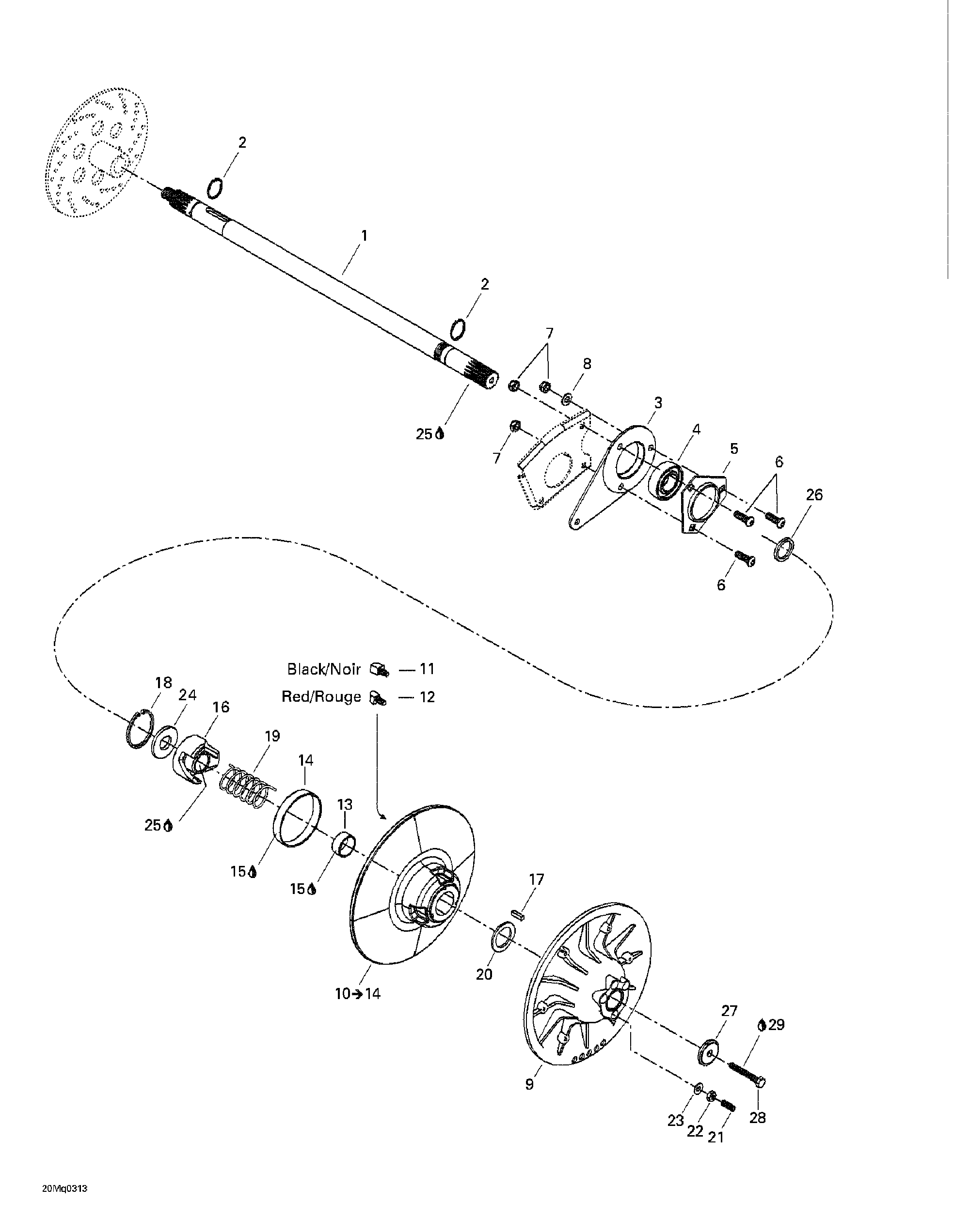 Схема узла: Driven Pulley