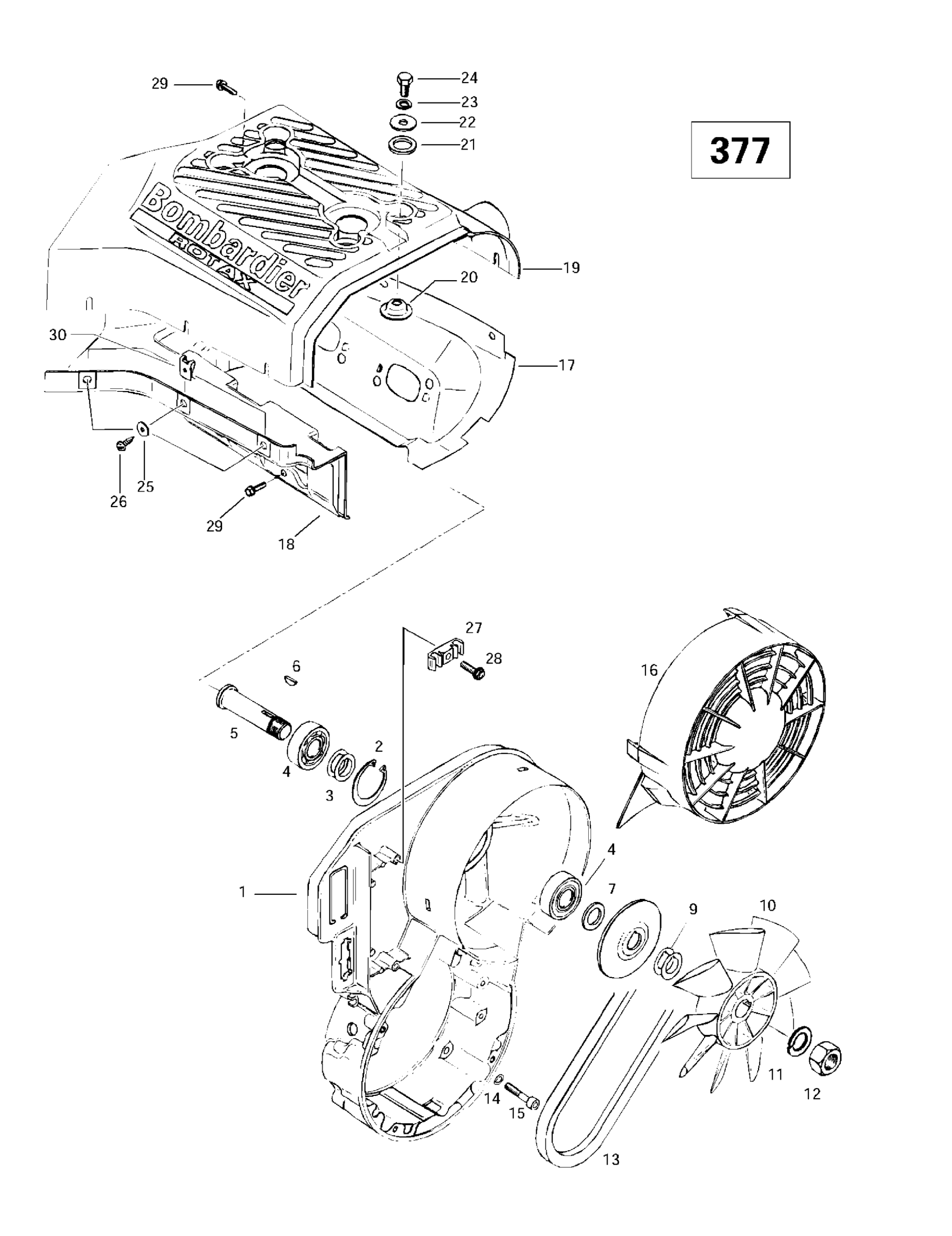 Схема узла: Cooling System  Fan (377)