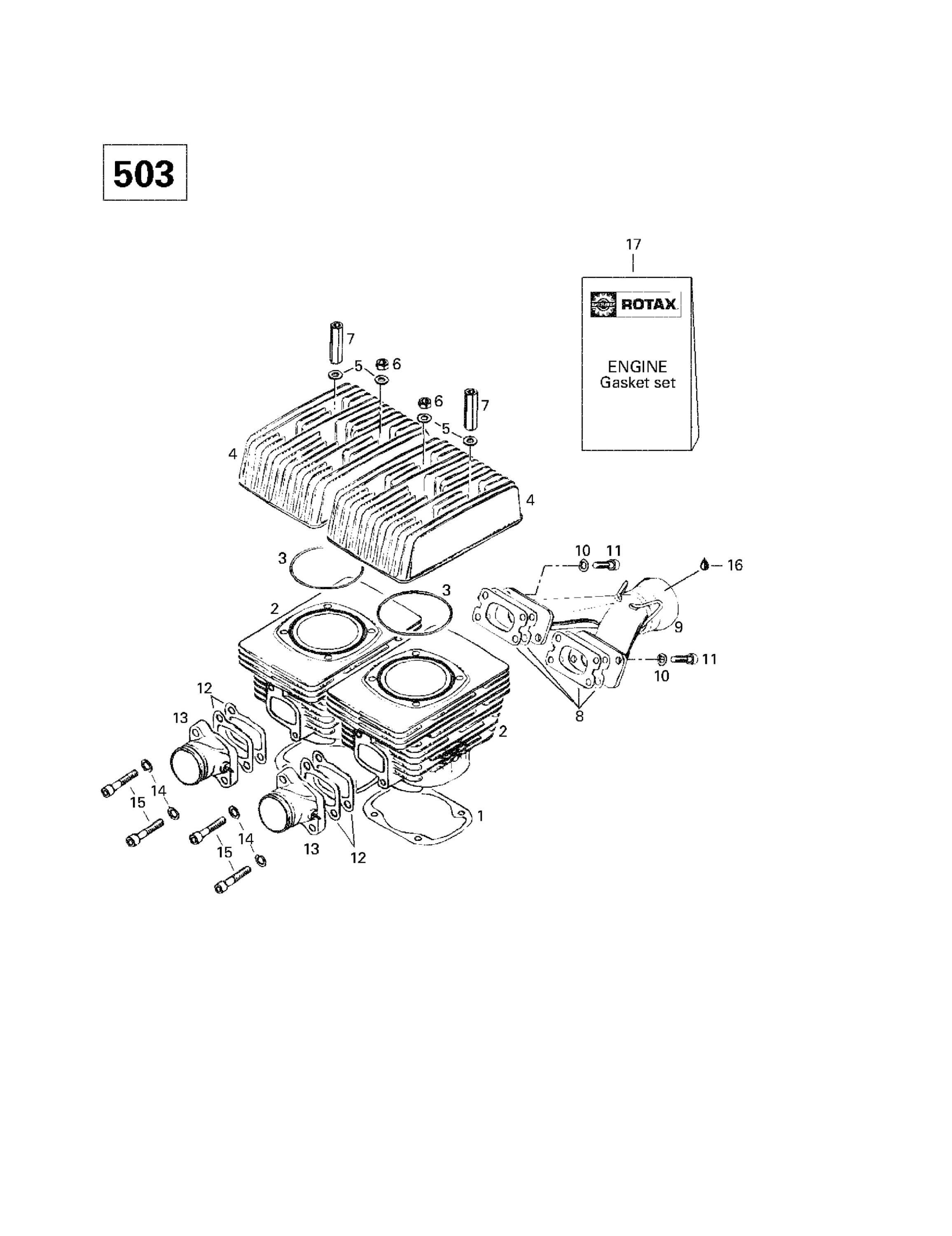 Cylinder, Intake Exhaust Manifold (503)