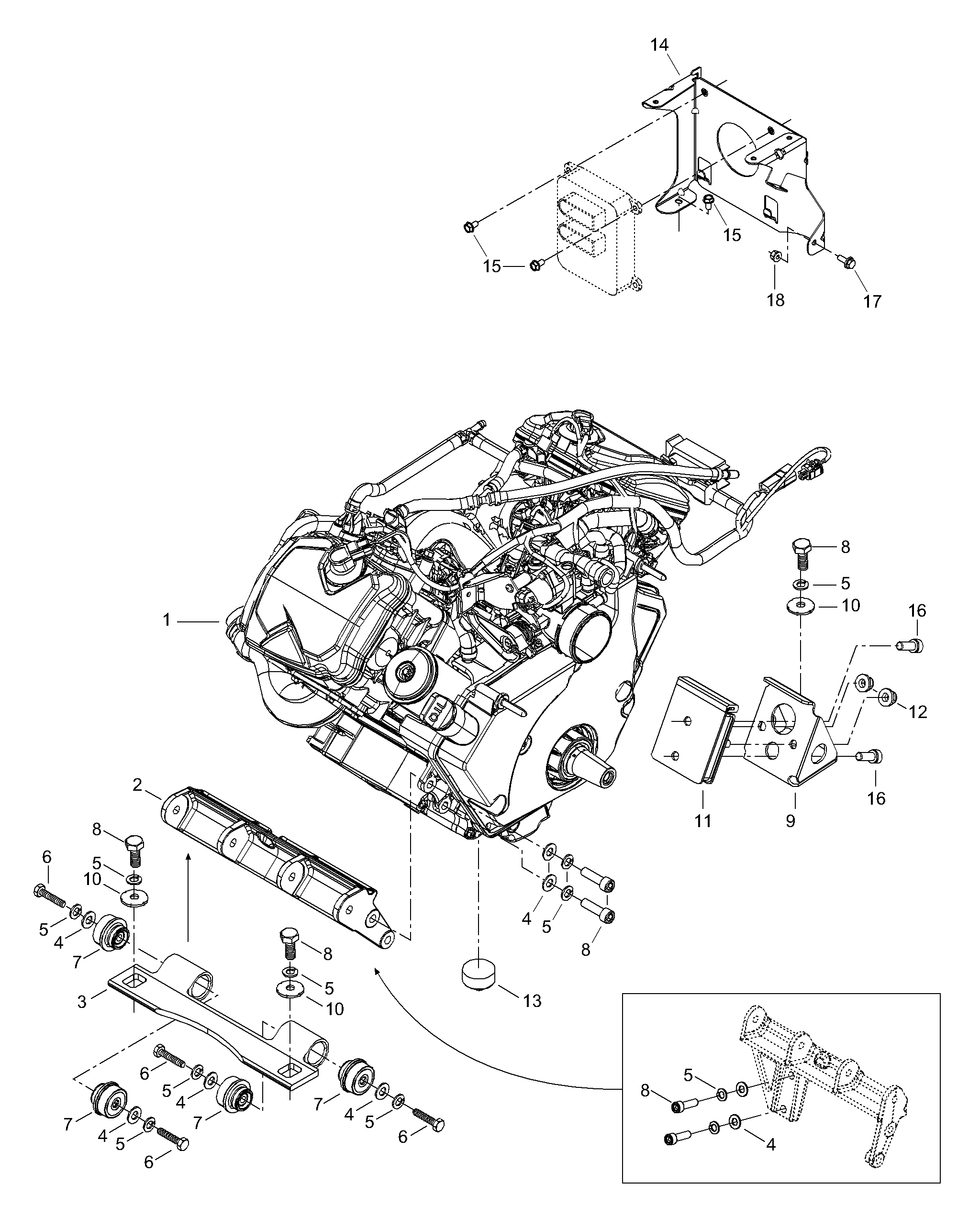 Схема узла: Engine Mount Plate