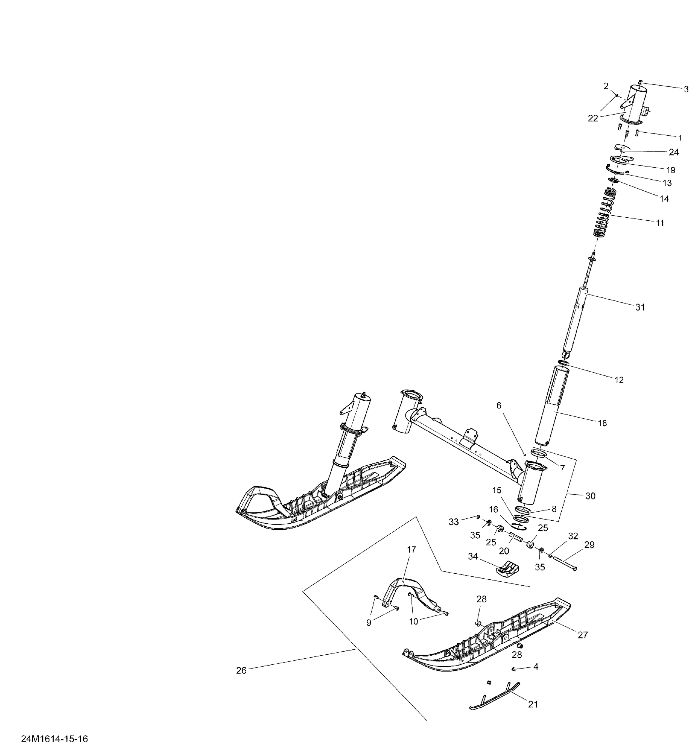 Схема узла: Front Suspension And Ski