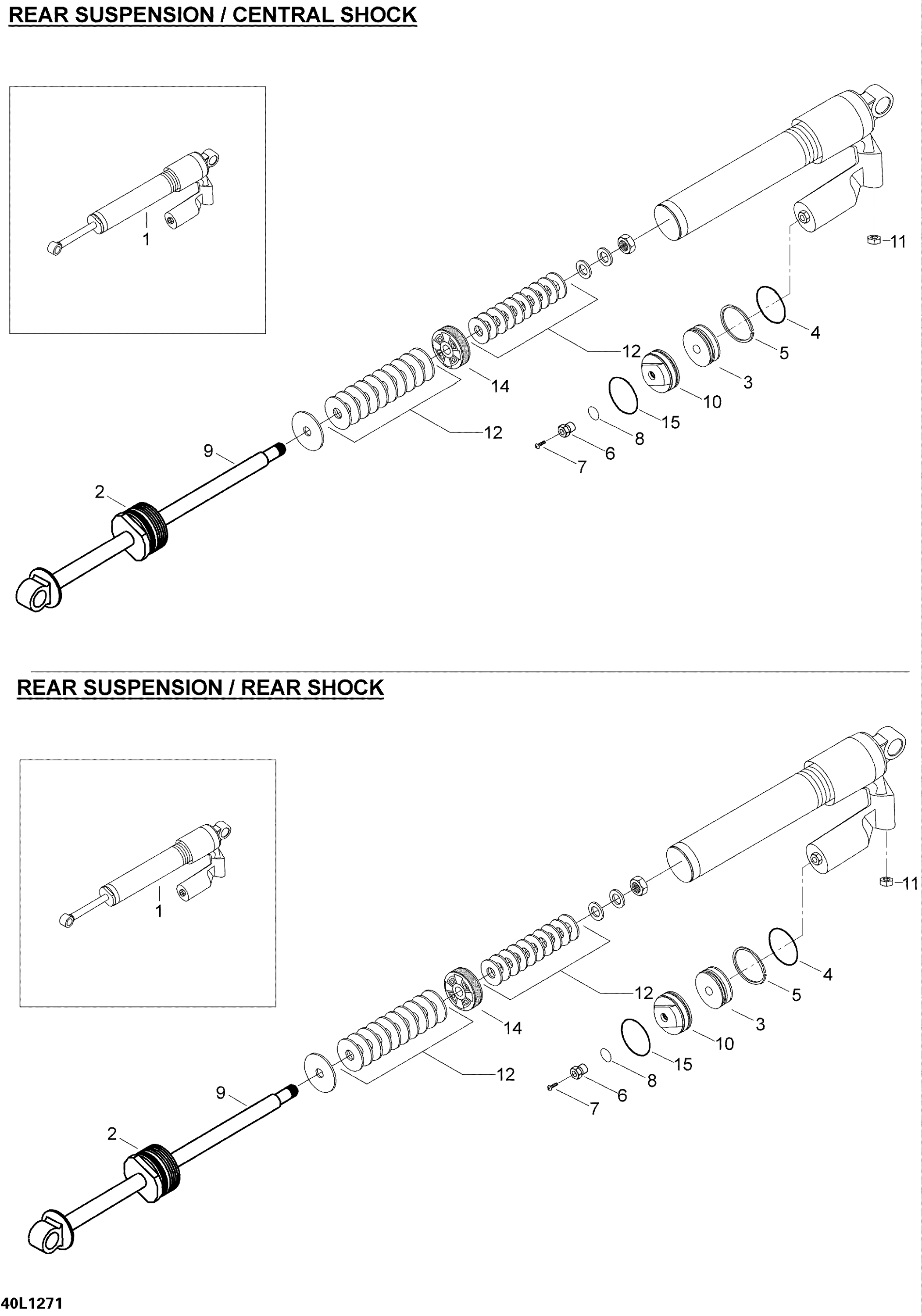 Схема узла: Rear Shocks