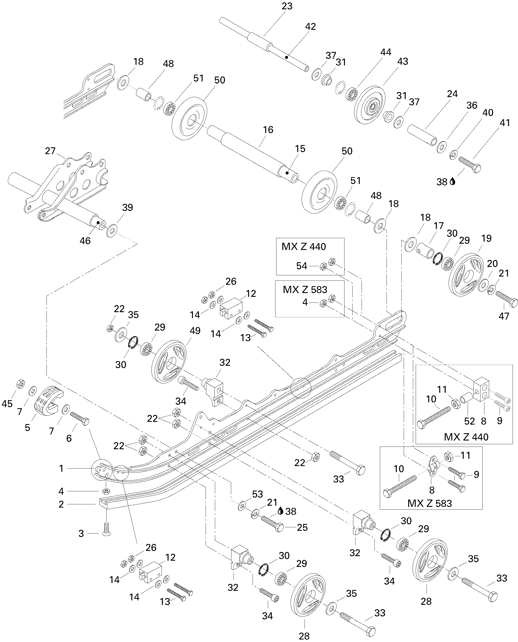 Схема узла: Rear Suspension 440
