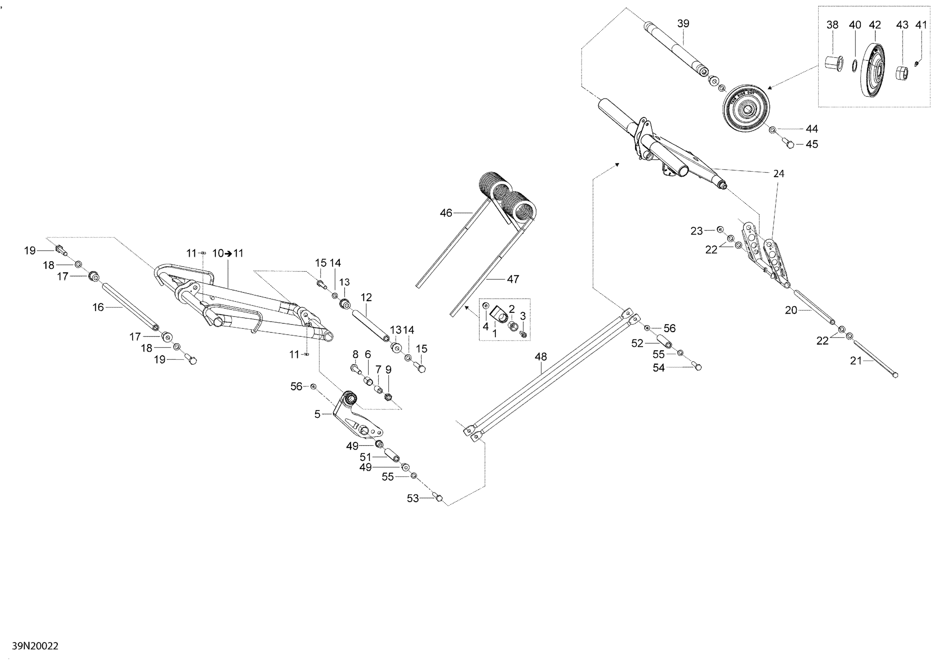 Схема узла: Suspension, Rear - Upper Section
