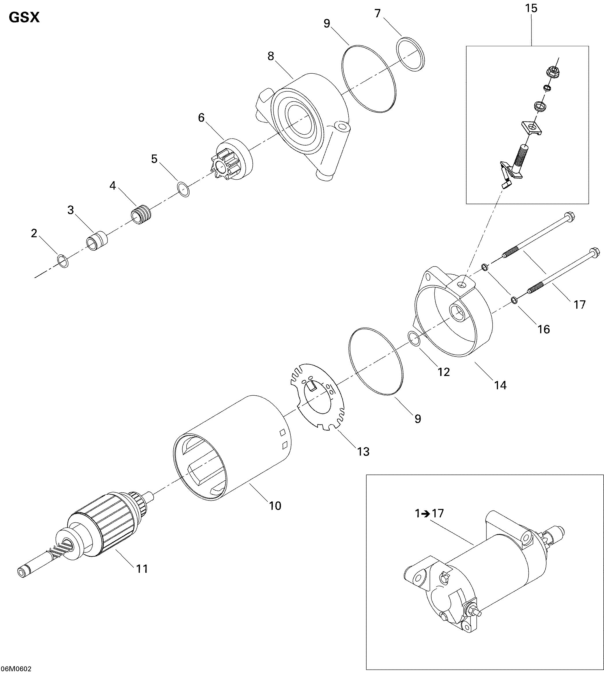 Схема узла: Electric Starter GSX 550F