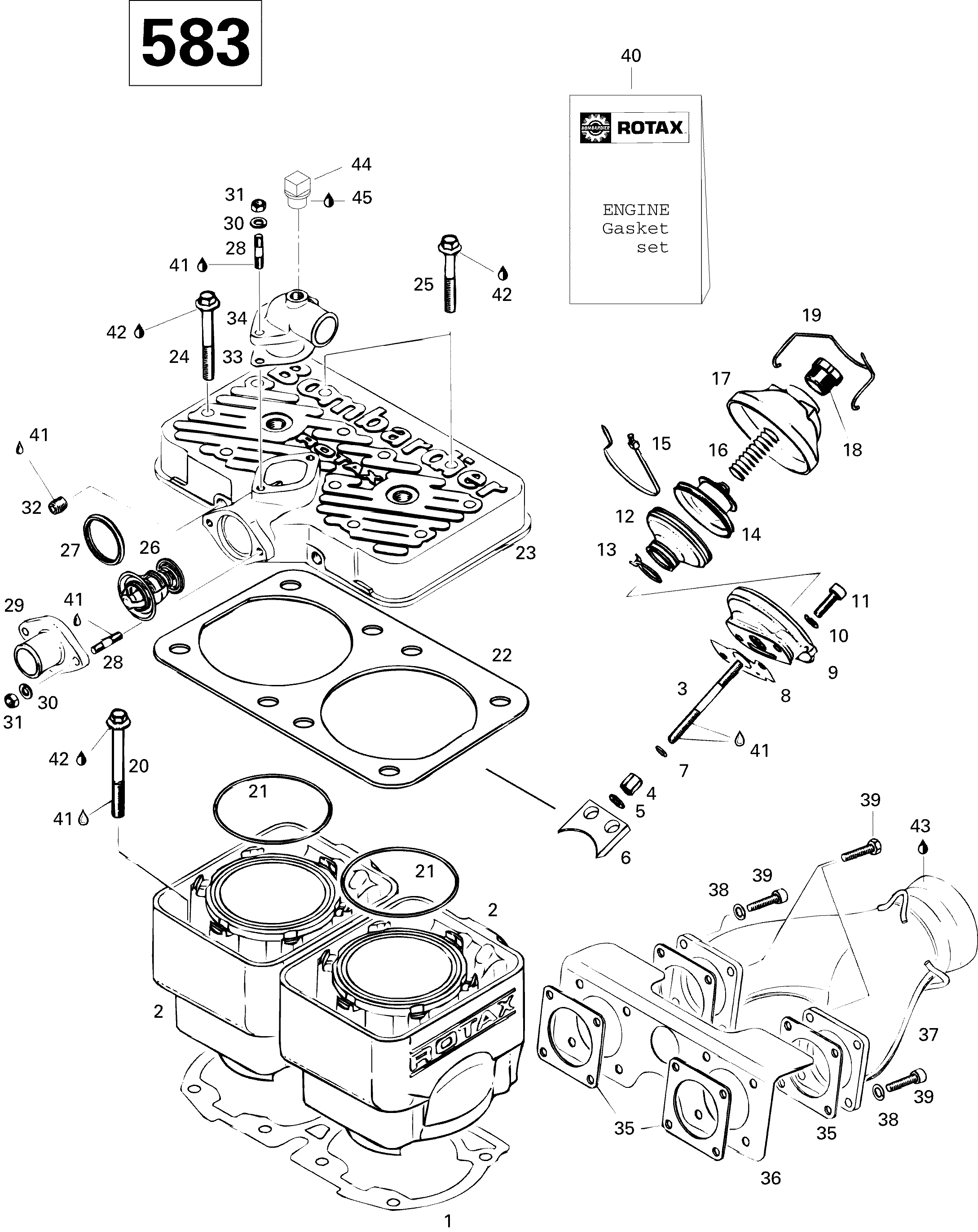 Cylinder And Exhaust Manifold 583