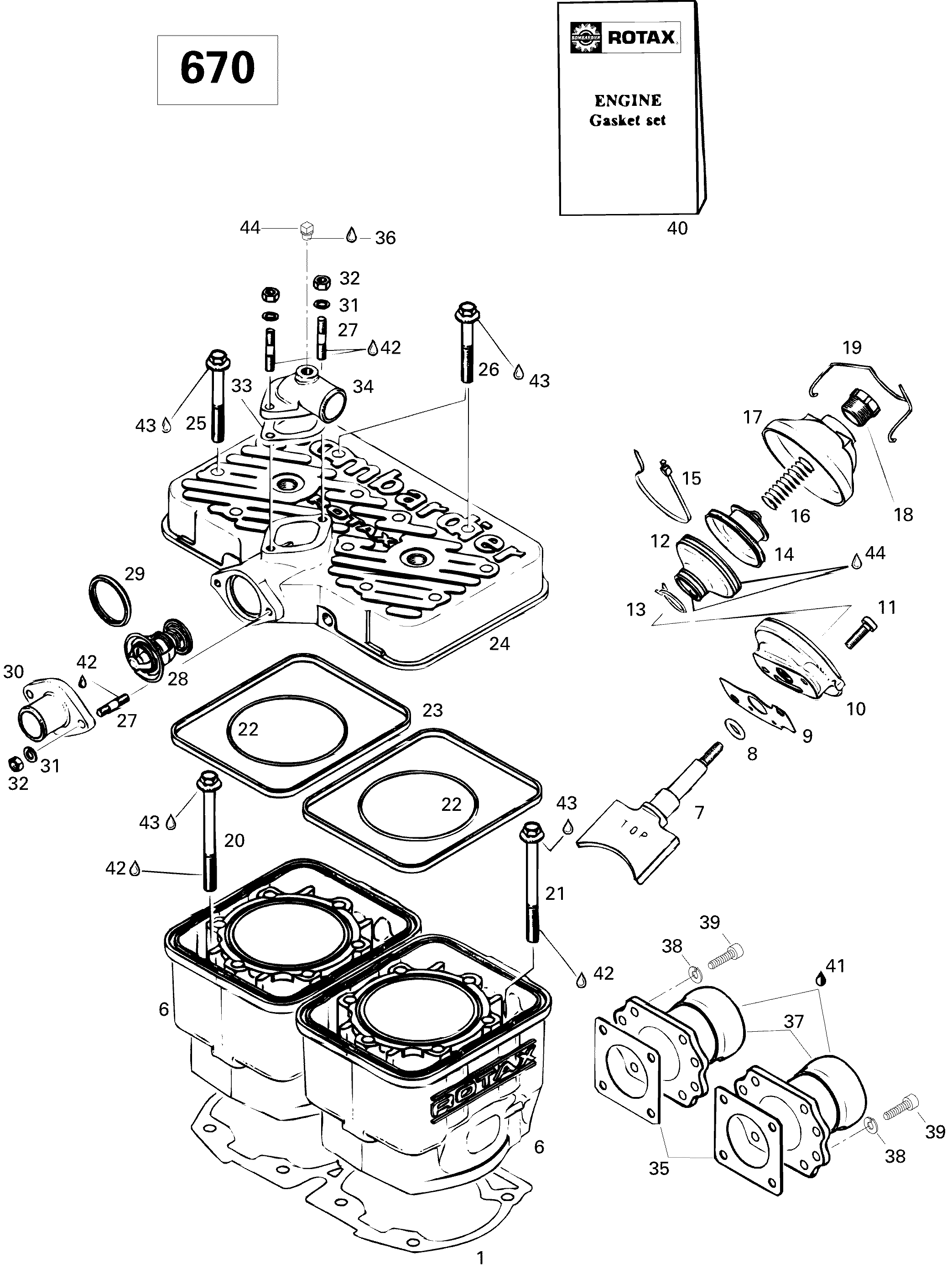 Cylinder And Exhaust Manifold 670