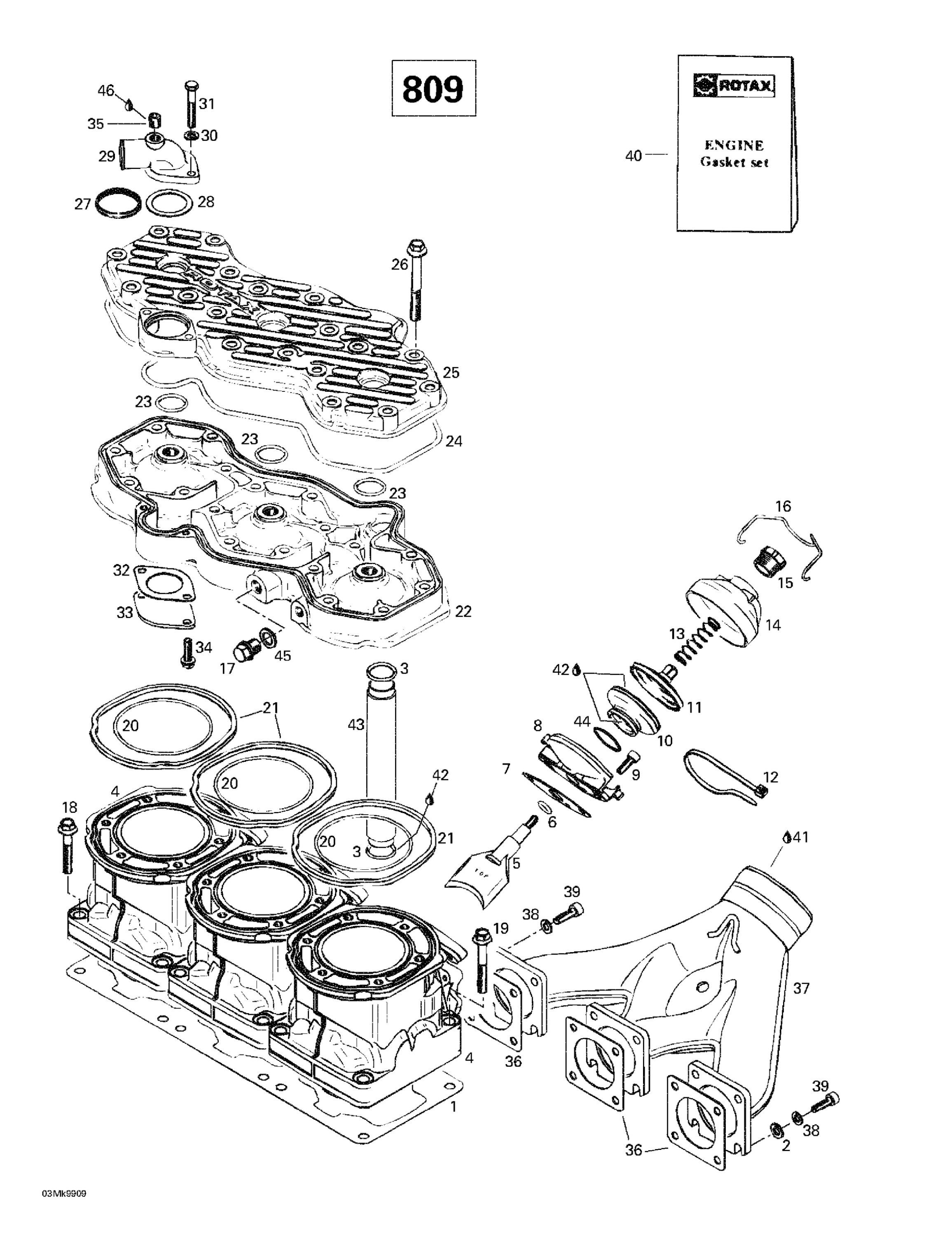 Cylinder, Exhaust Manifold (809)