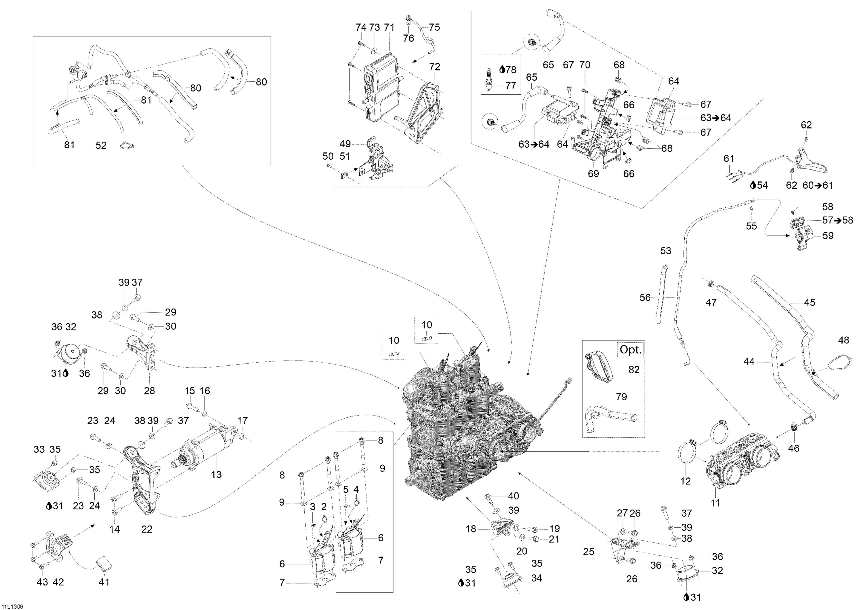 Схема узла: Engine And Engine Support