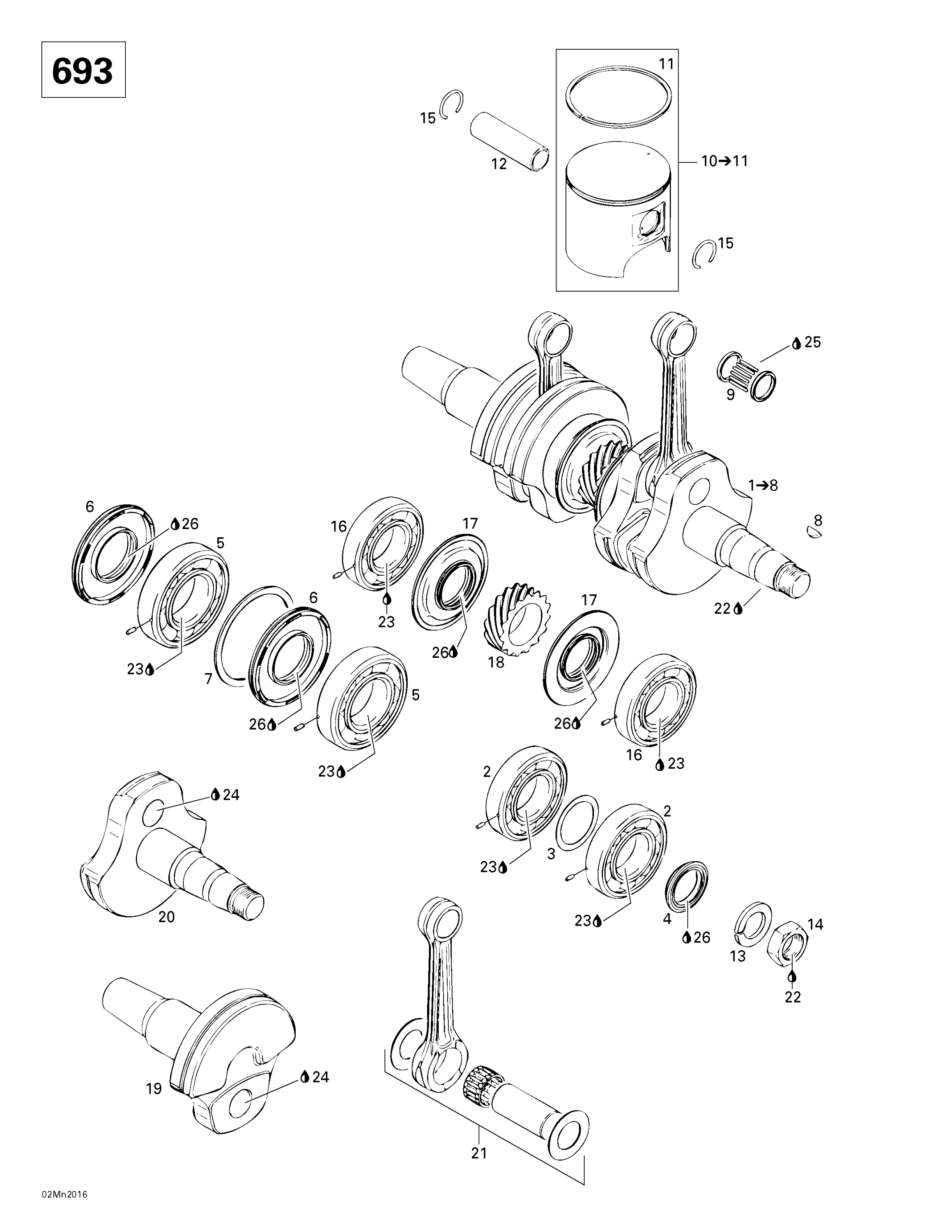 Схема узла: Crankshaft And Pistons 2