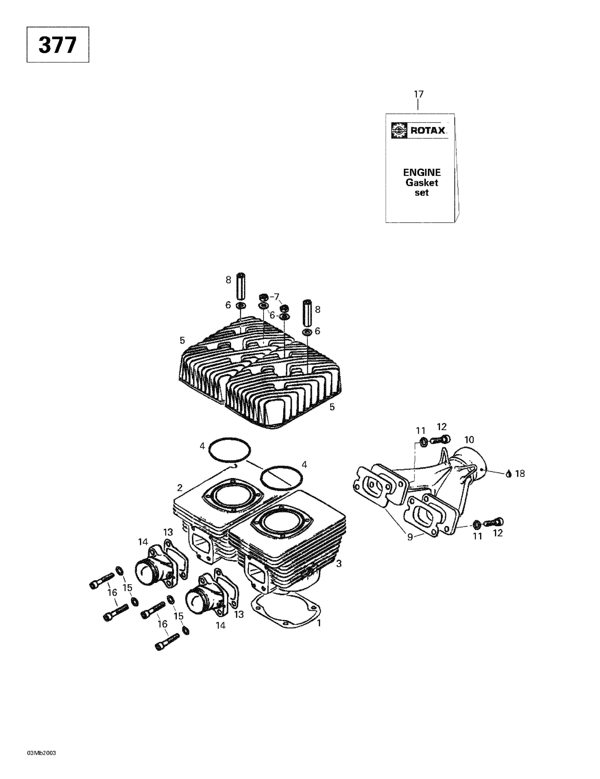 Cylinder, Intake Exhaust Manifold (377)