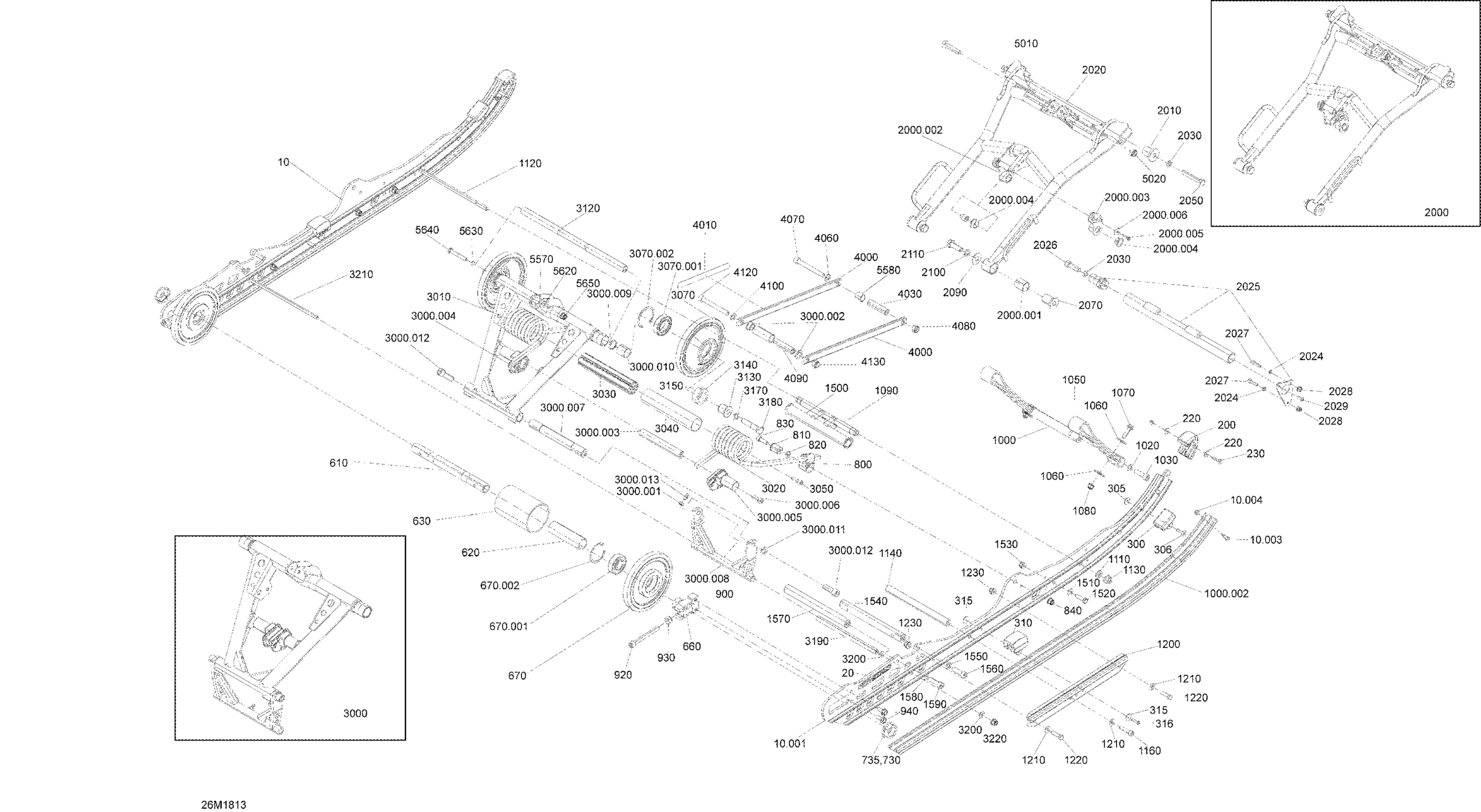 Схема узла: Rear Suspension MXZ 600 RS