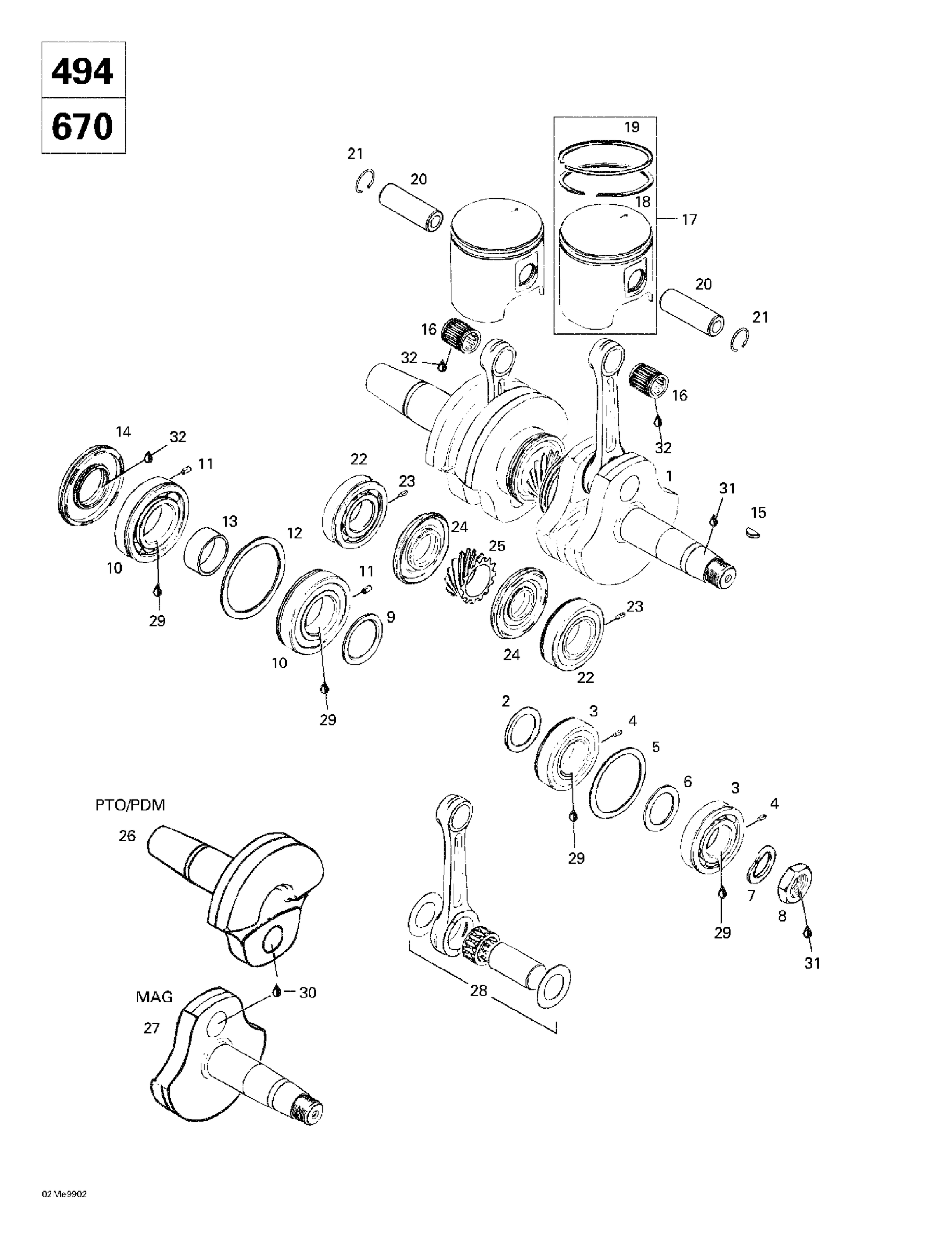 Схема узла: Crankshaft And Pistons (494, 670)
