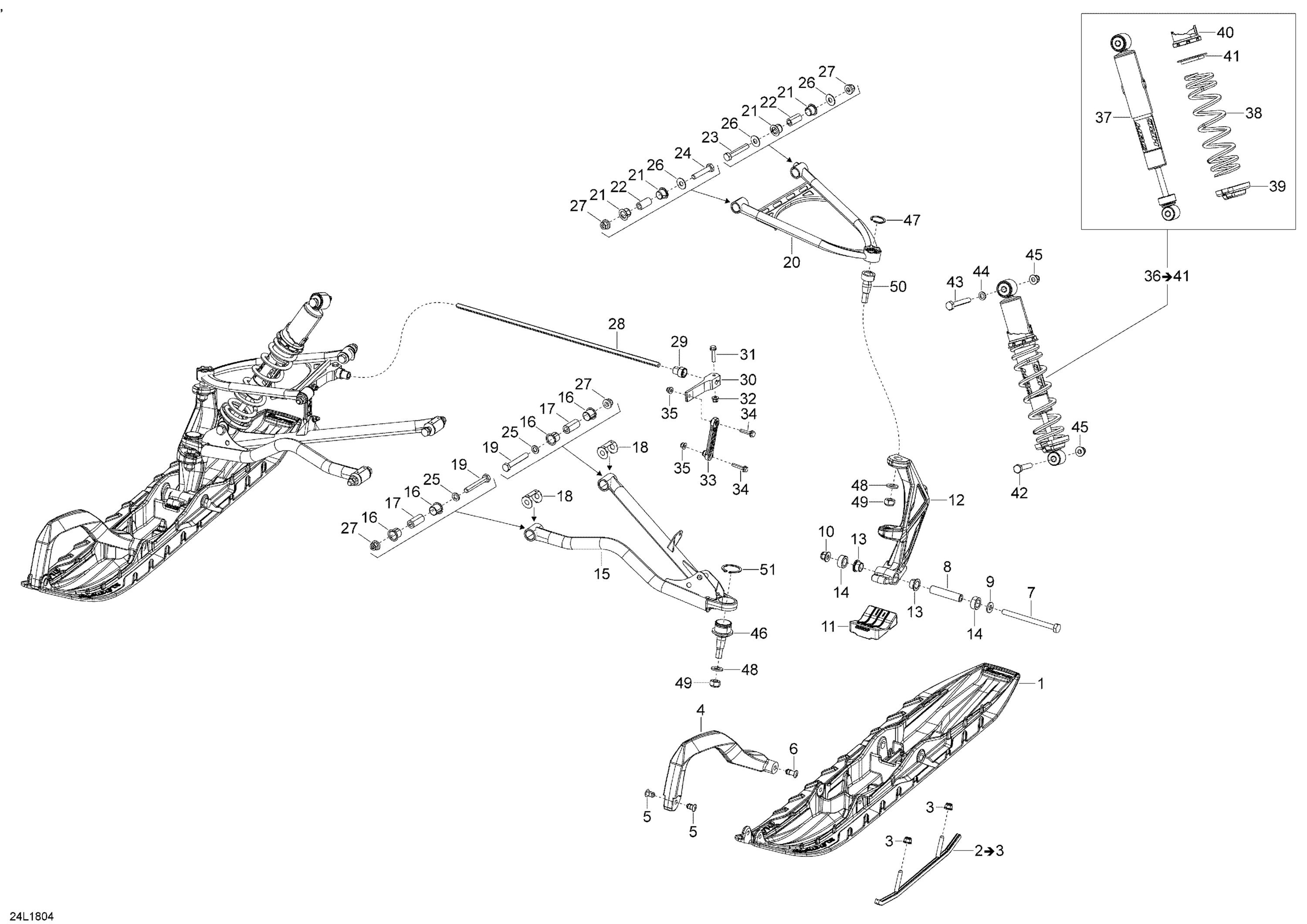 Схема узла: Front Suspension And Ski