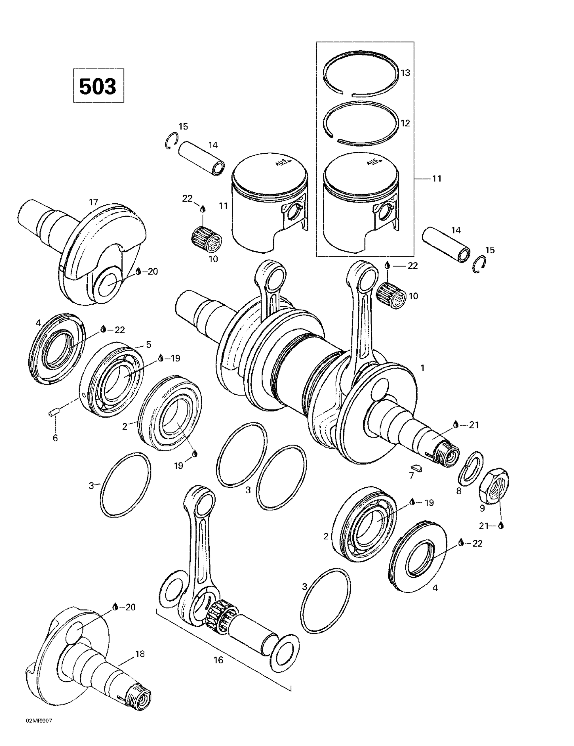 Crankshaft And Pistons (503)