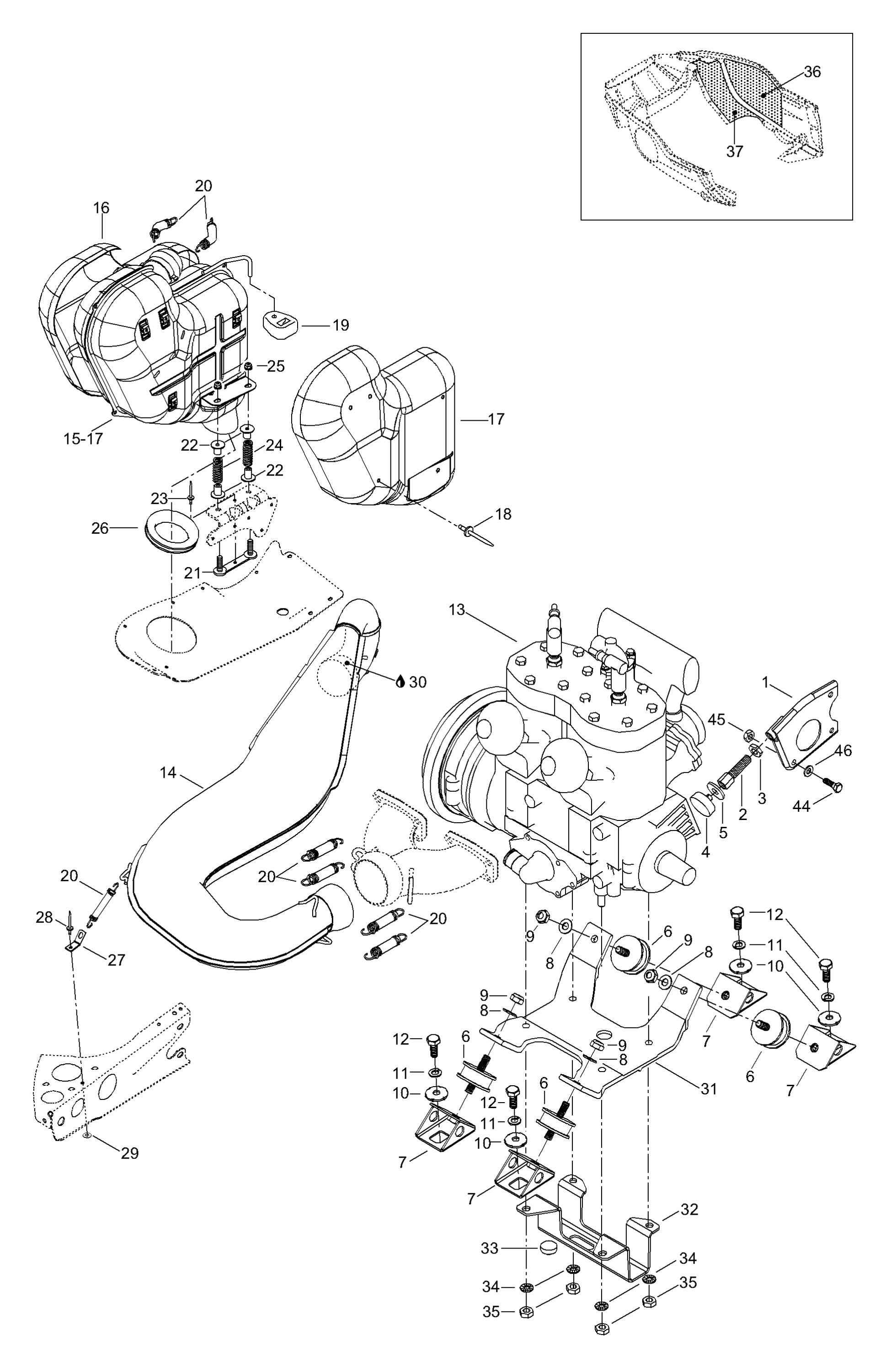 Engine Mount Plate/Muffler