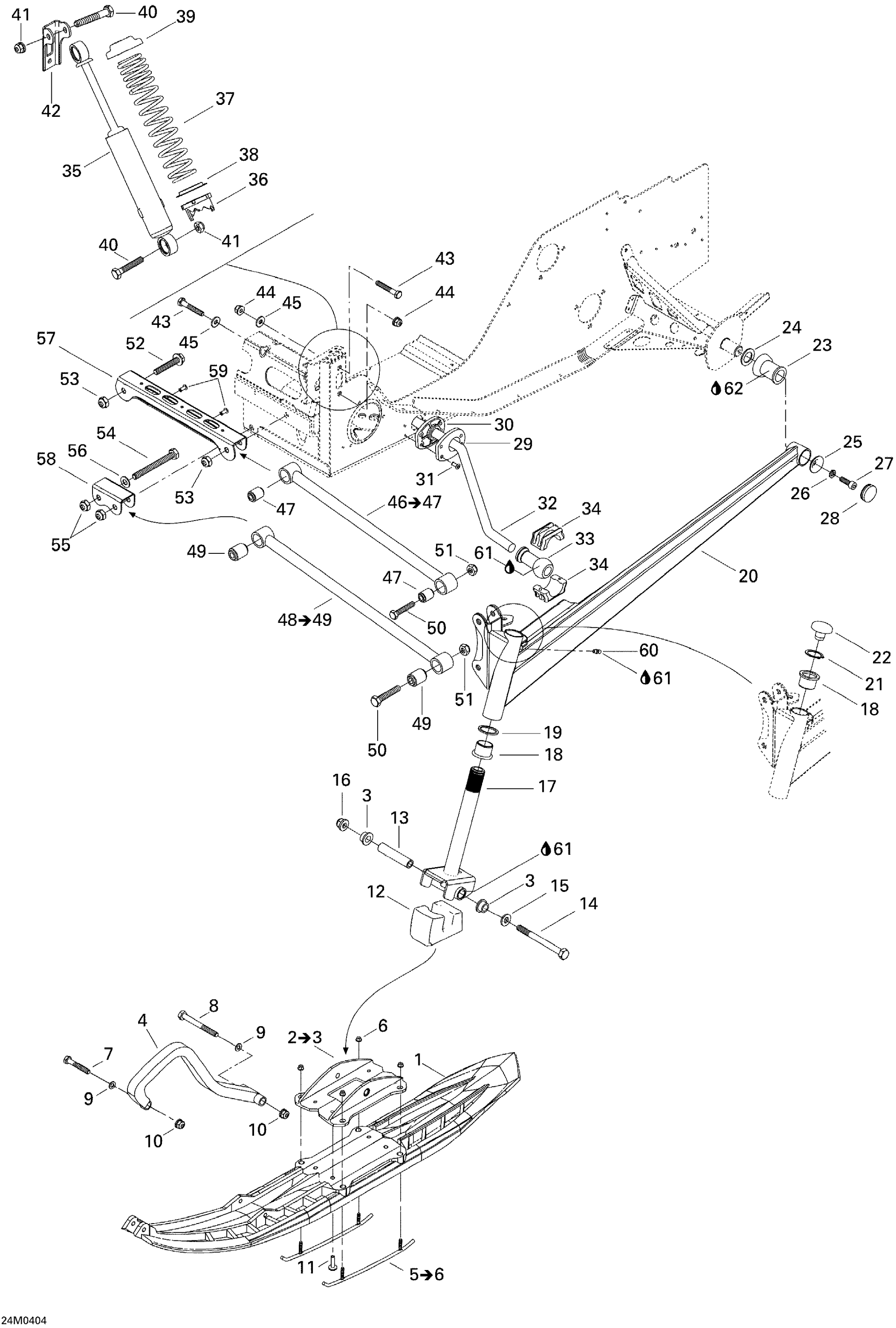 Схема узла: Front Suspension And Ski