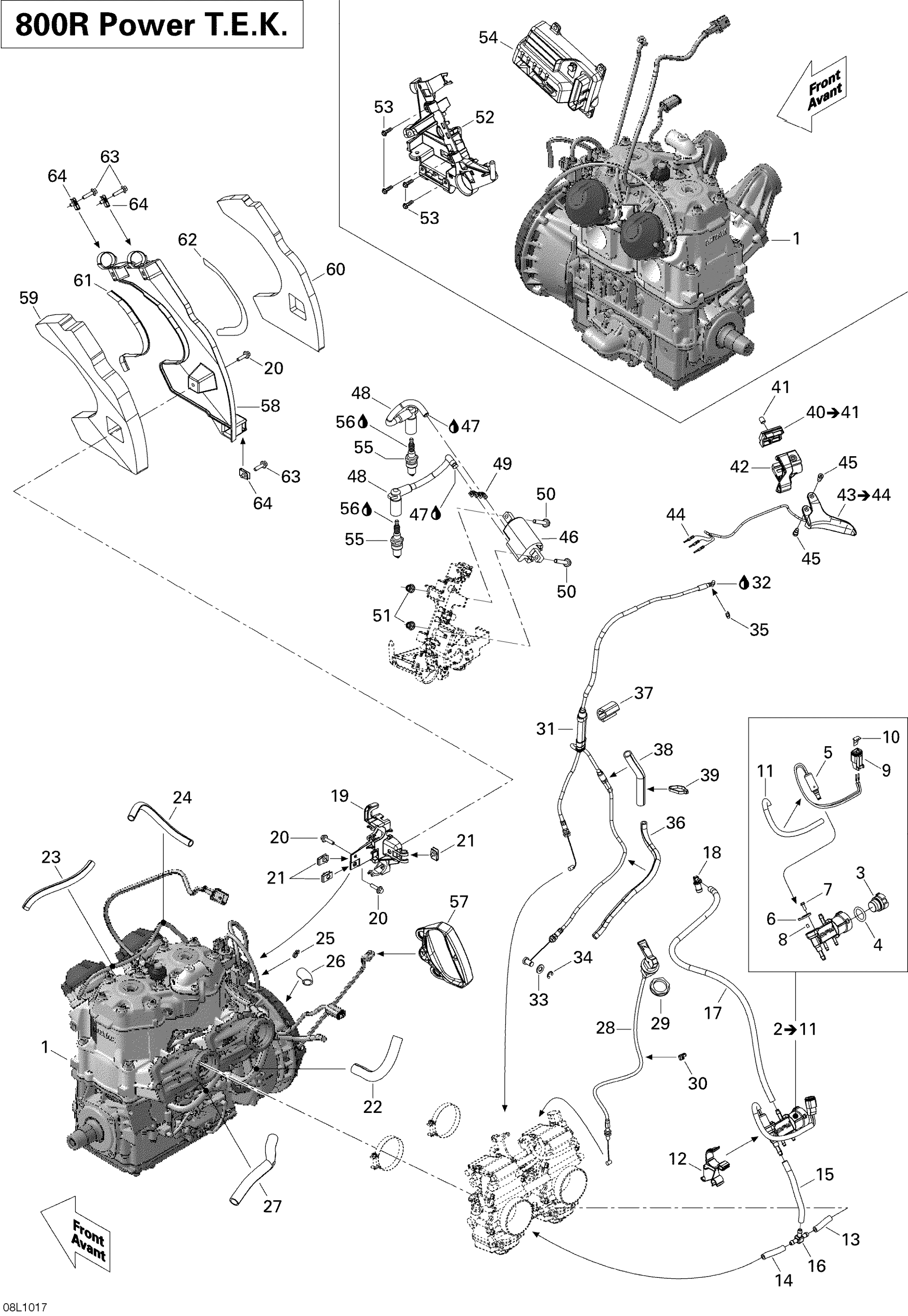 Схема узла: Engine And Engine Support 2- 800R PTEK