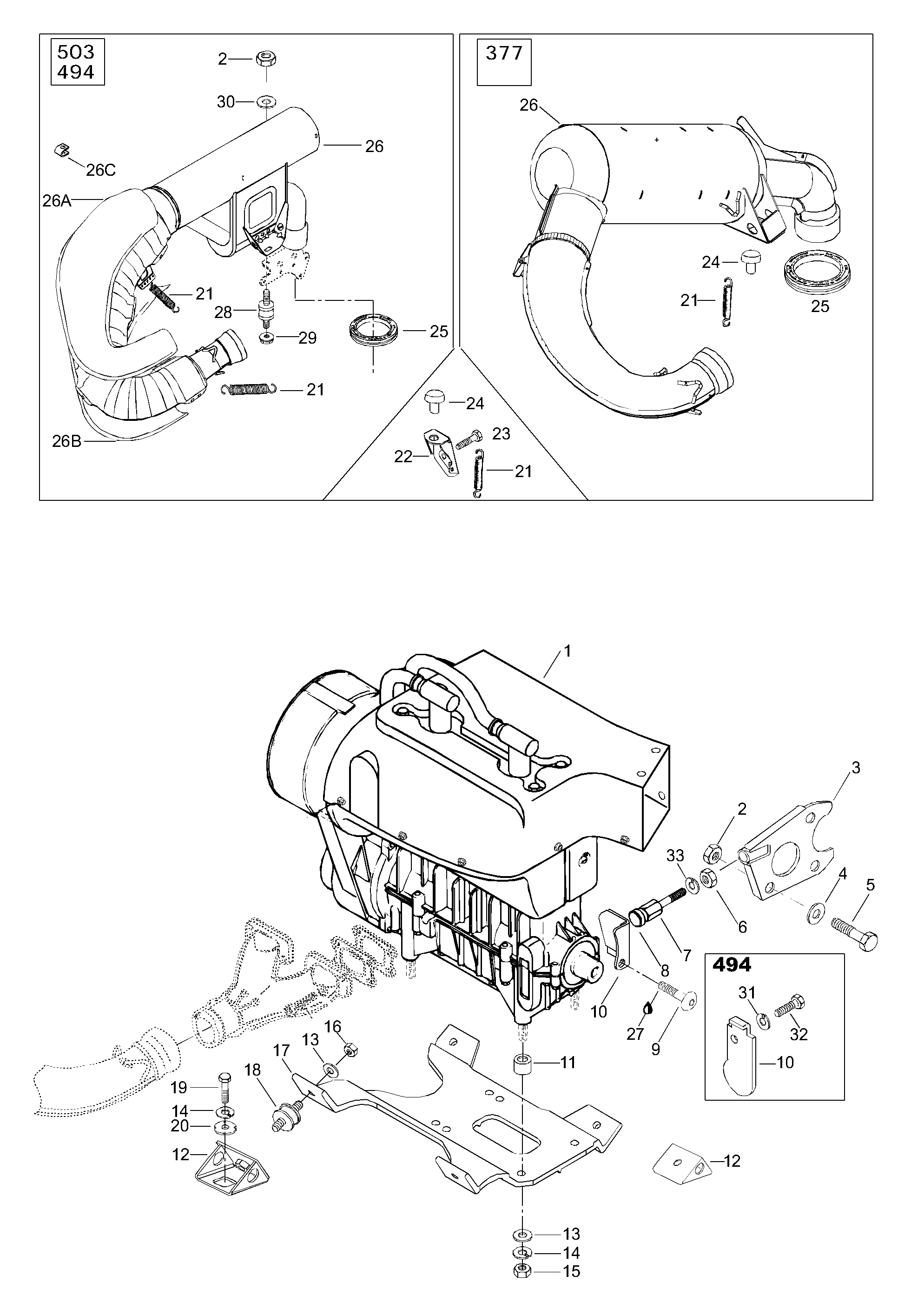 Схема узла: Engine Mount Plate/Muffler