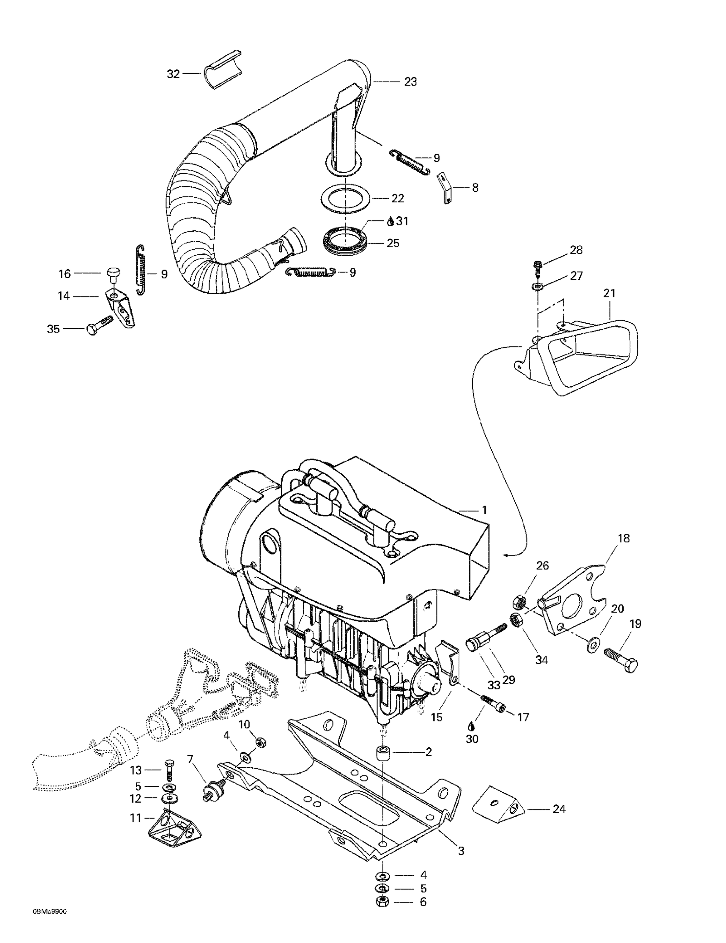 Схема узла: Engine Support And Muffler