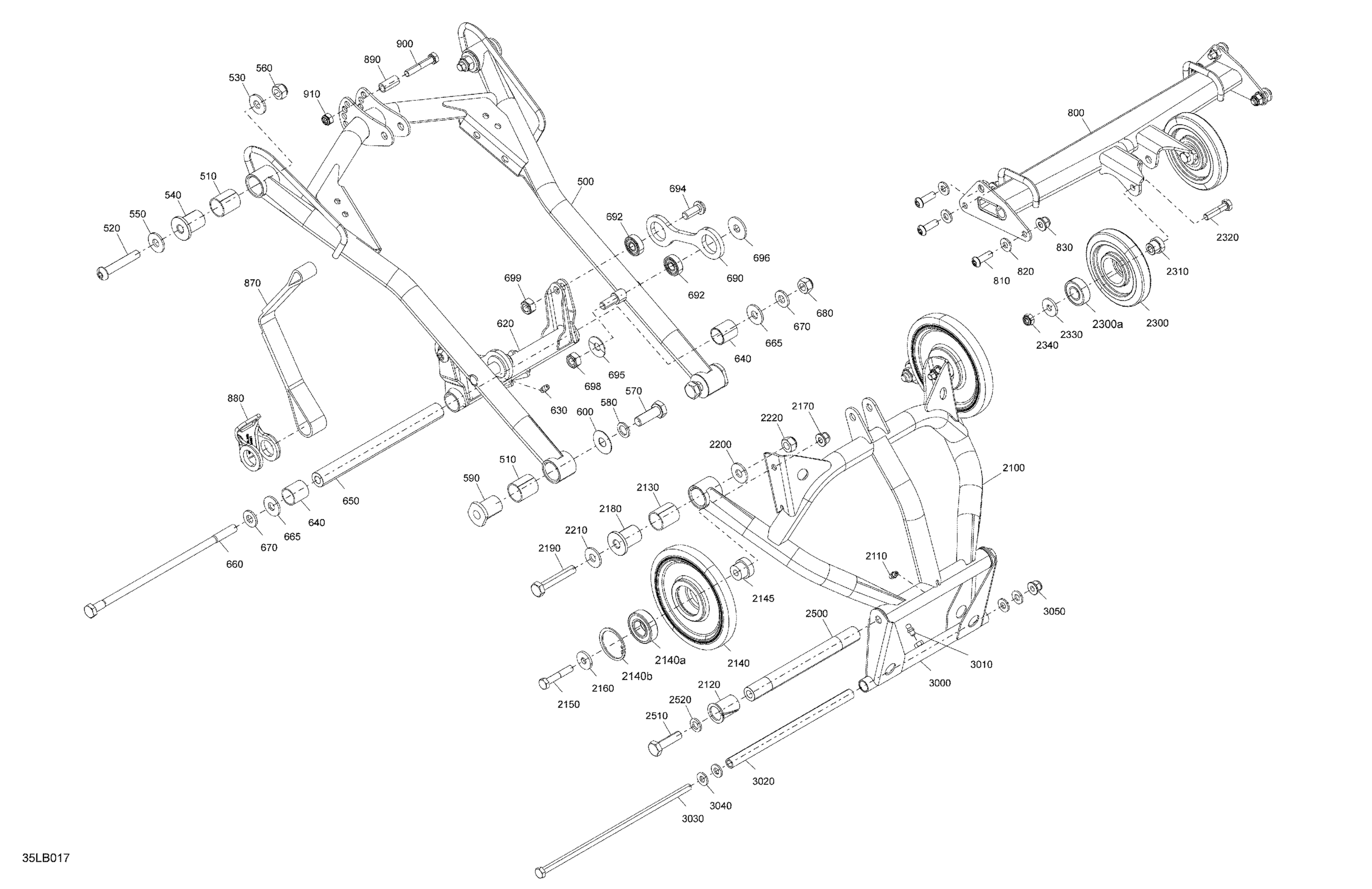 Схема узла: Suspension - Rear - Upper Section
