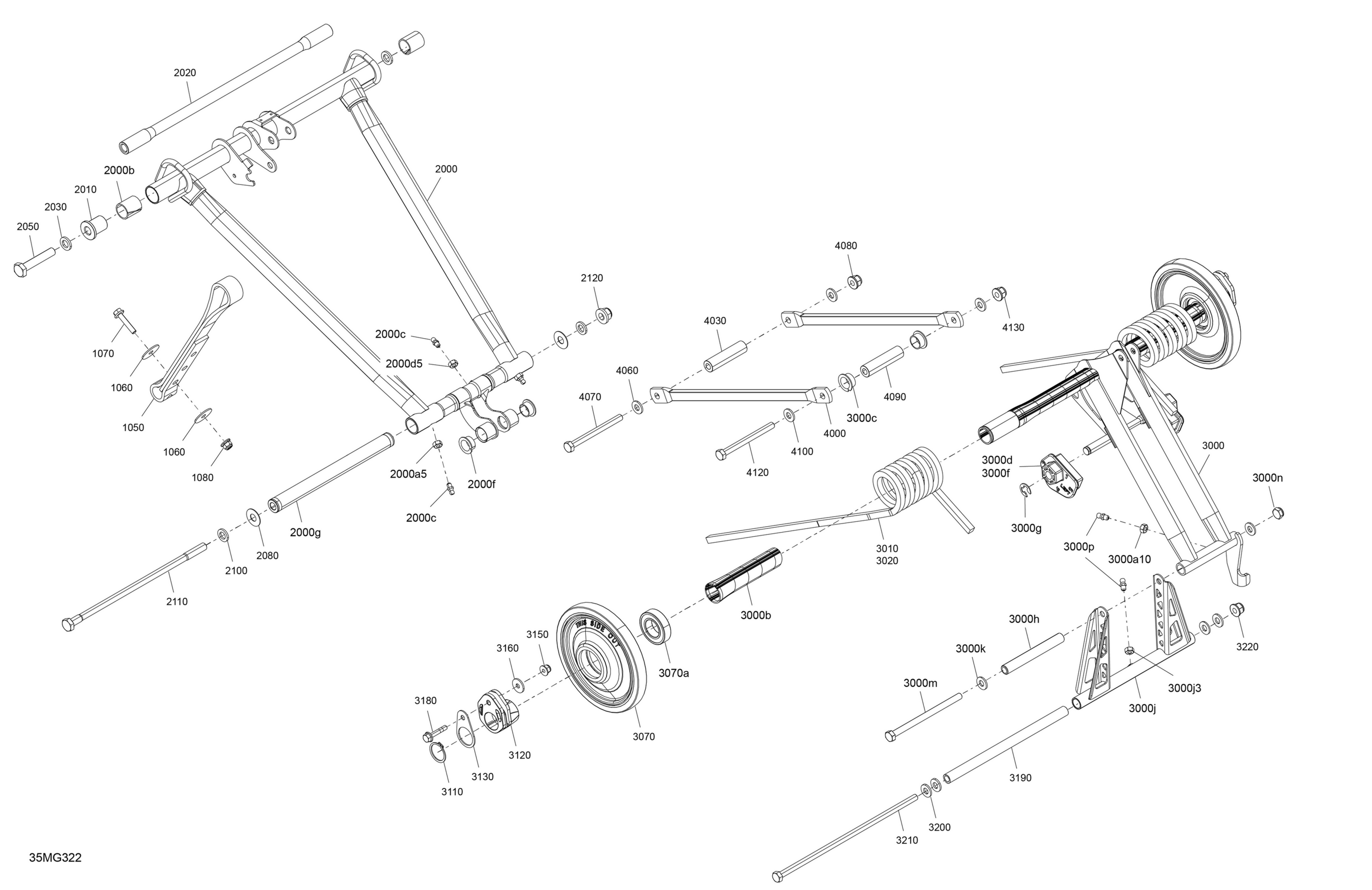Схема узла: Suspension - Rear - Upper Section