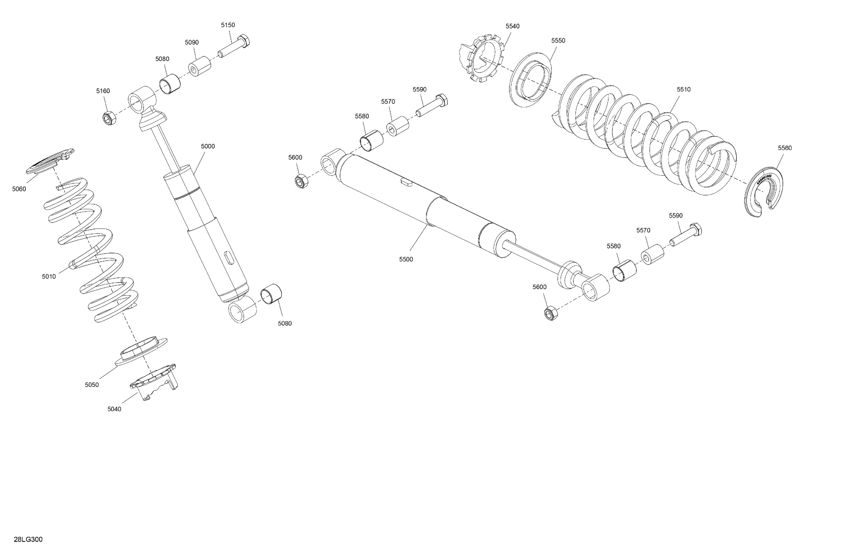Схема узла: Suspension - Rear Shocks