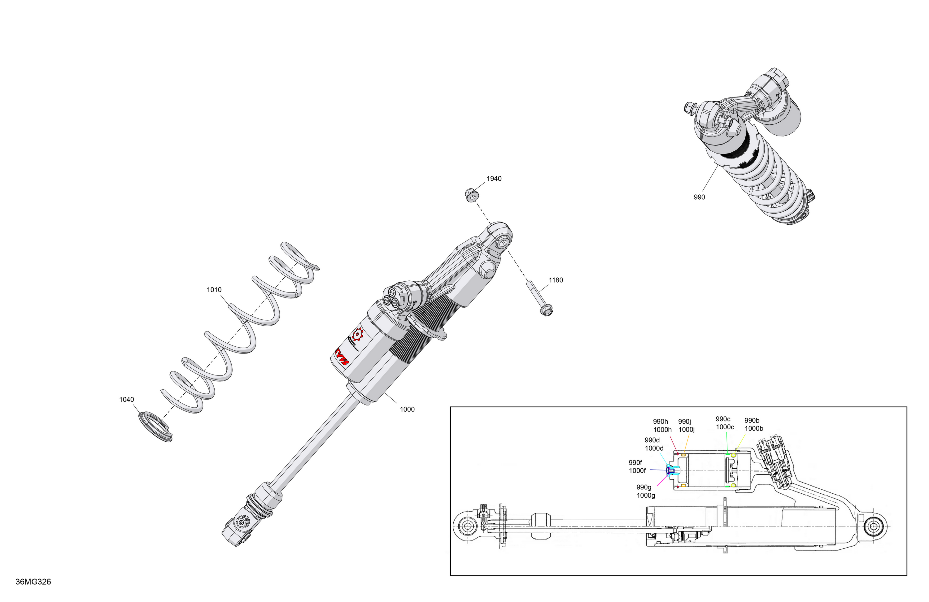 Схема узла: Suspension - Front Shock