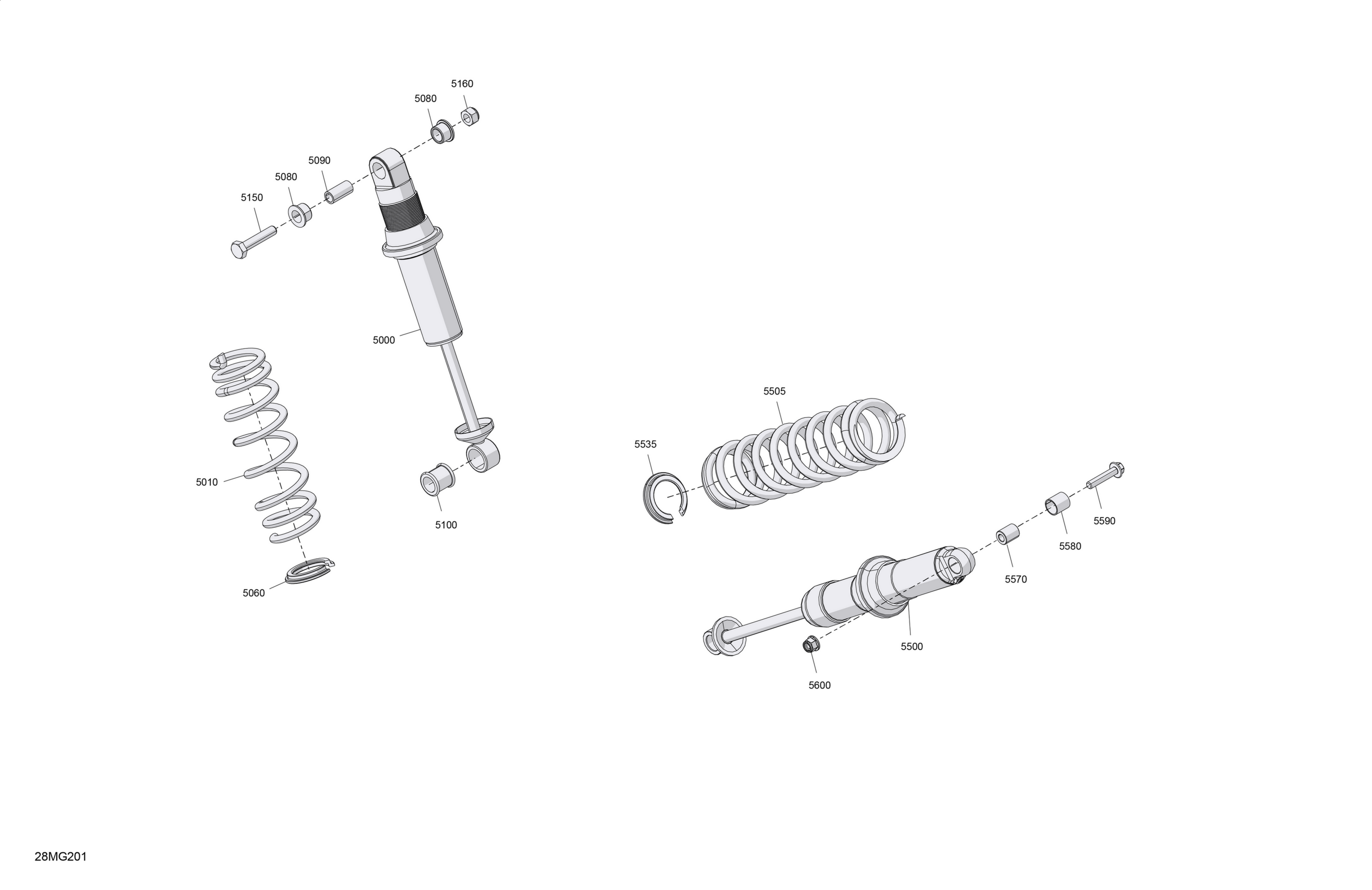 Схема узла: Suspension - Rear Shocks