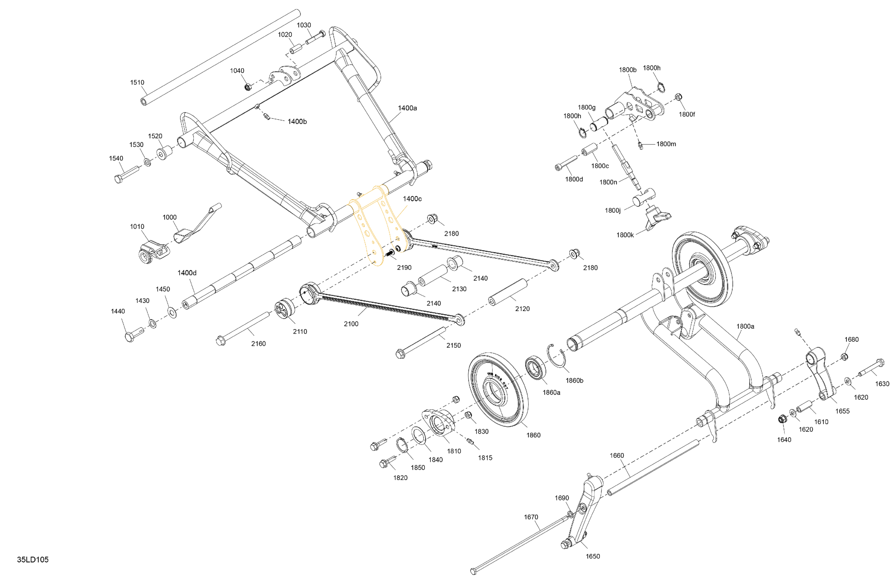 Схема узла: Suspension - Rear - Upper Section