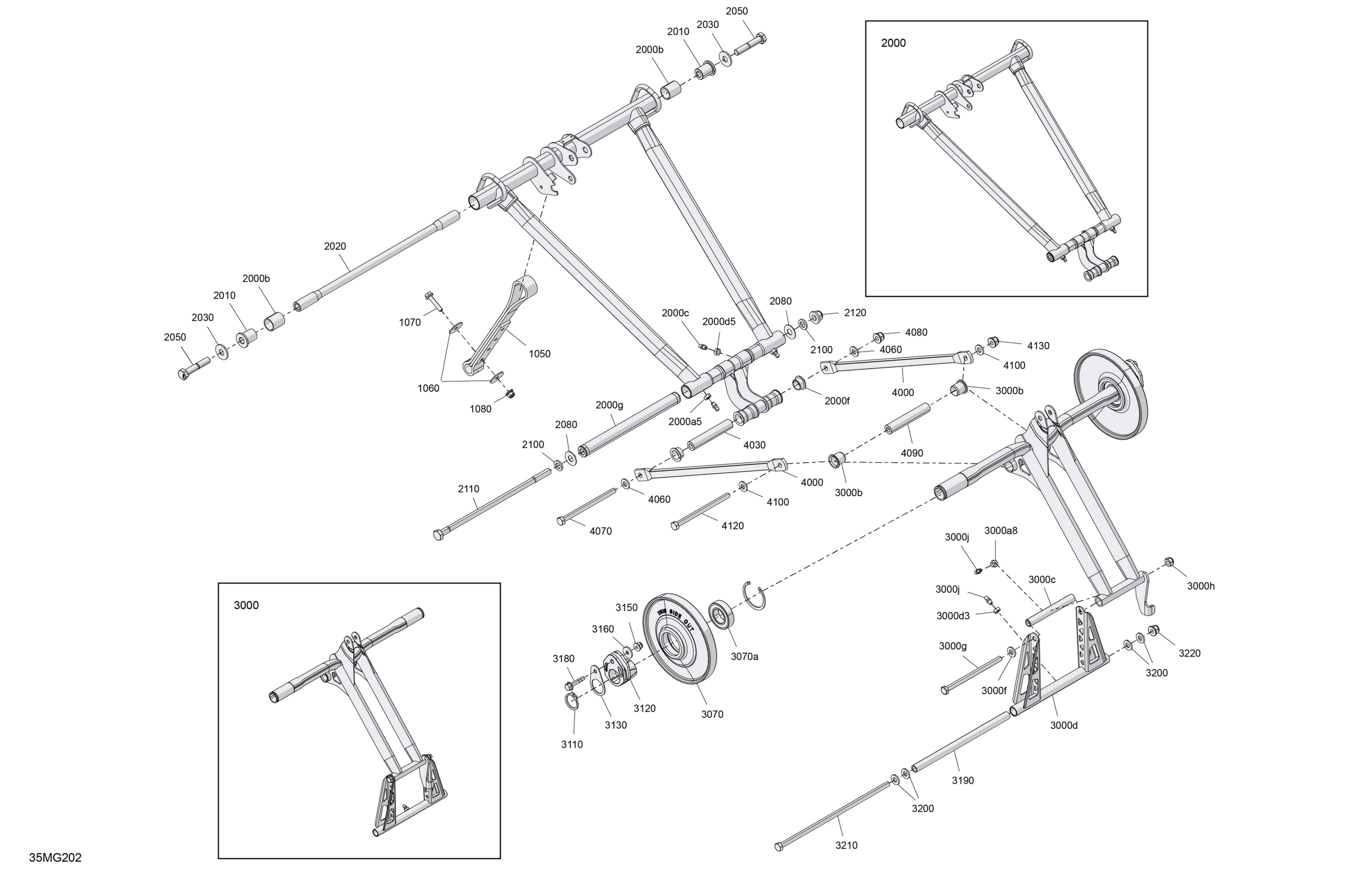 Схема узла: Suspension - Rear - Upper Section