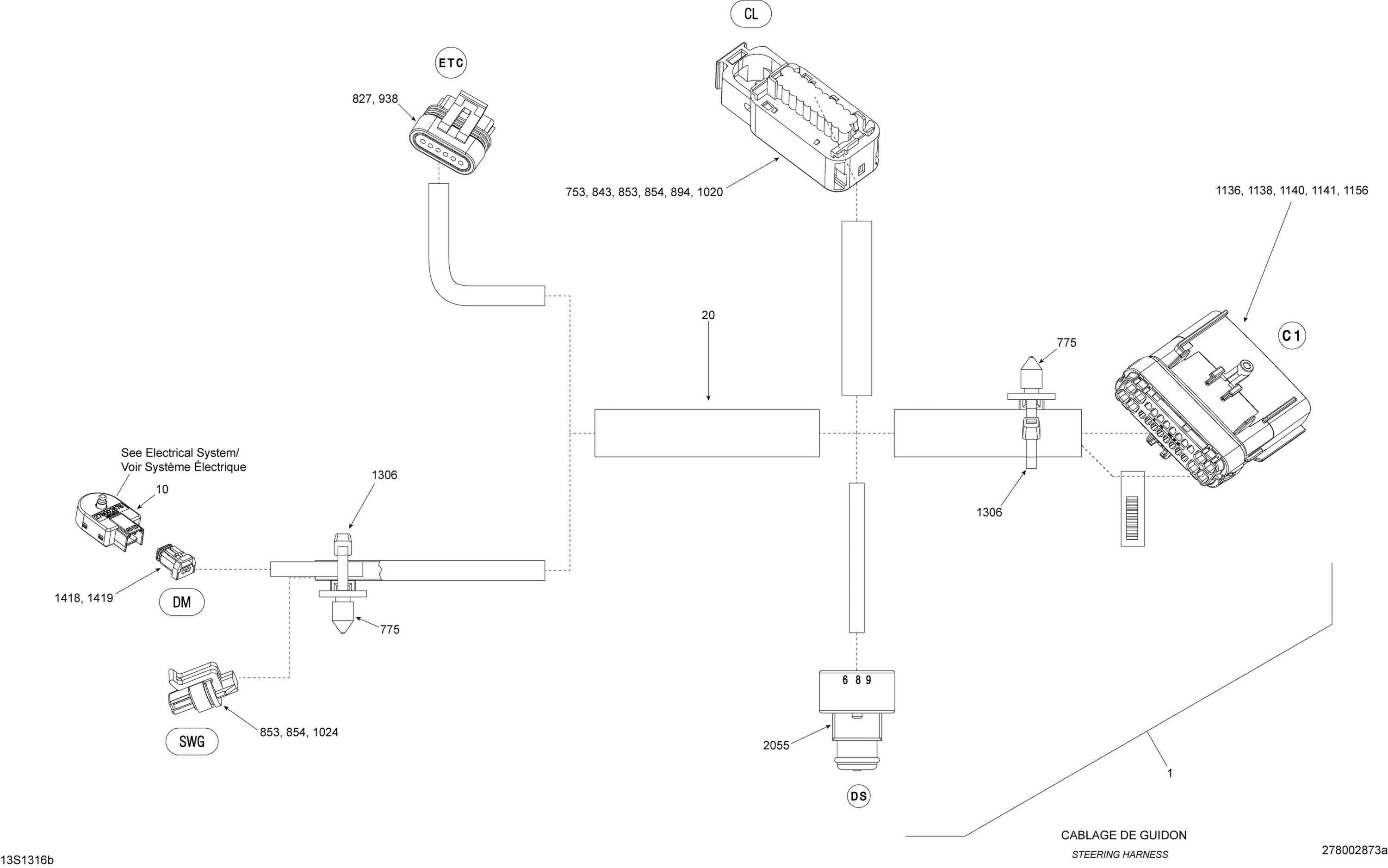 Схема узла: Electrical Harness Steering