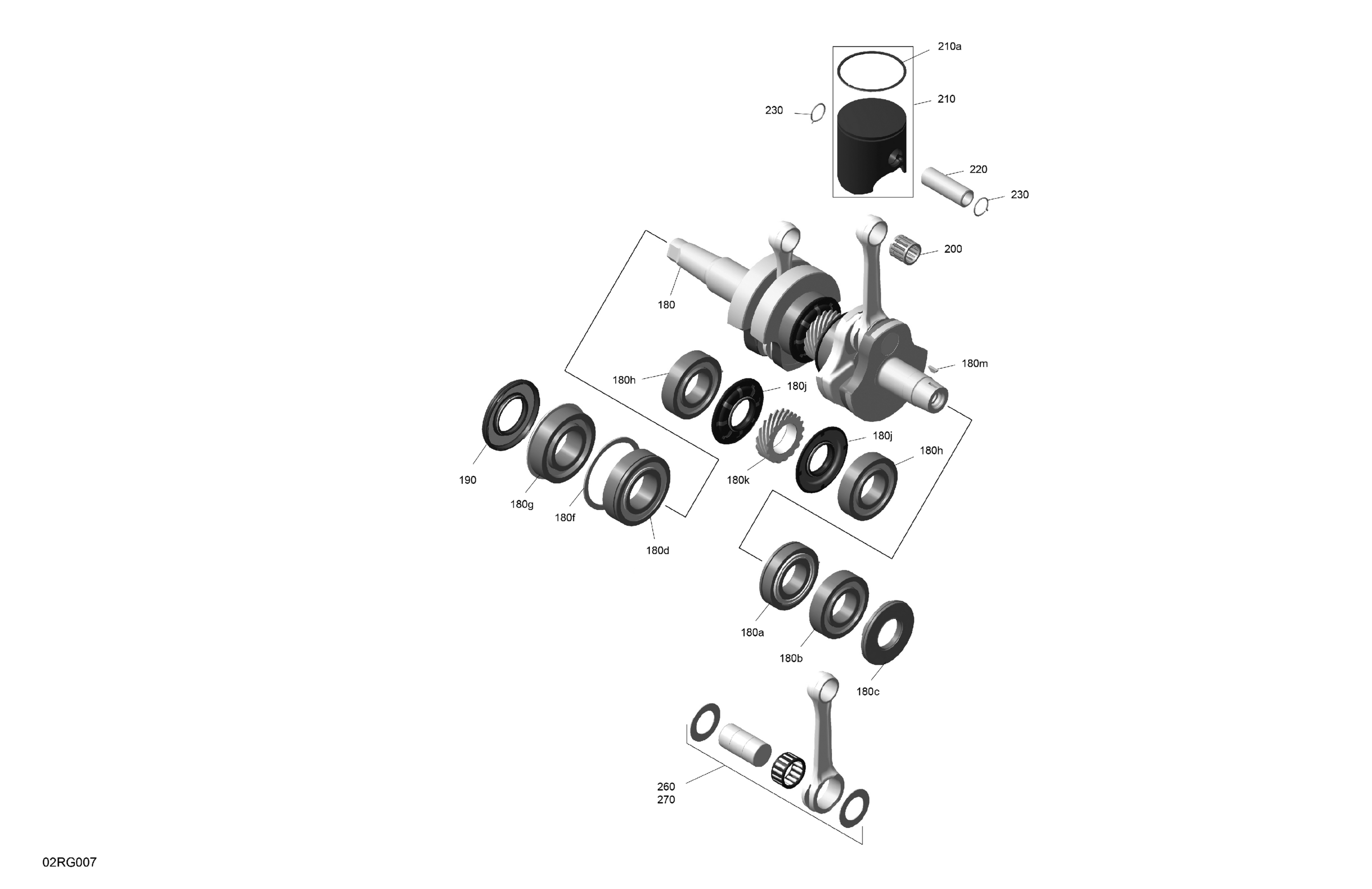 Схема узла: ROTAX - Crankshaft and Pistons