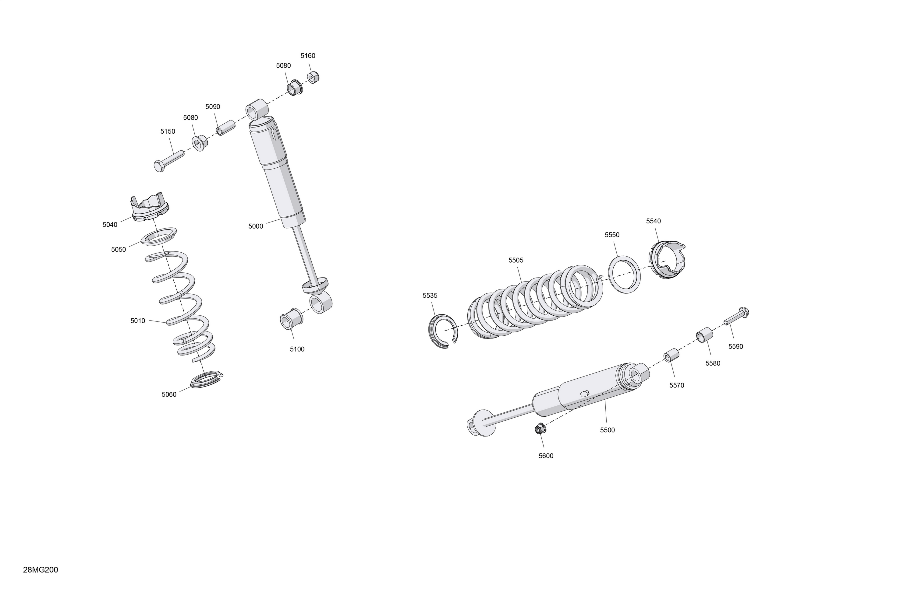 Схема узла: Suspension - Rear Shocks