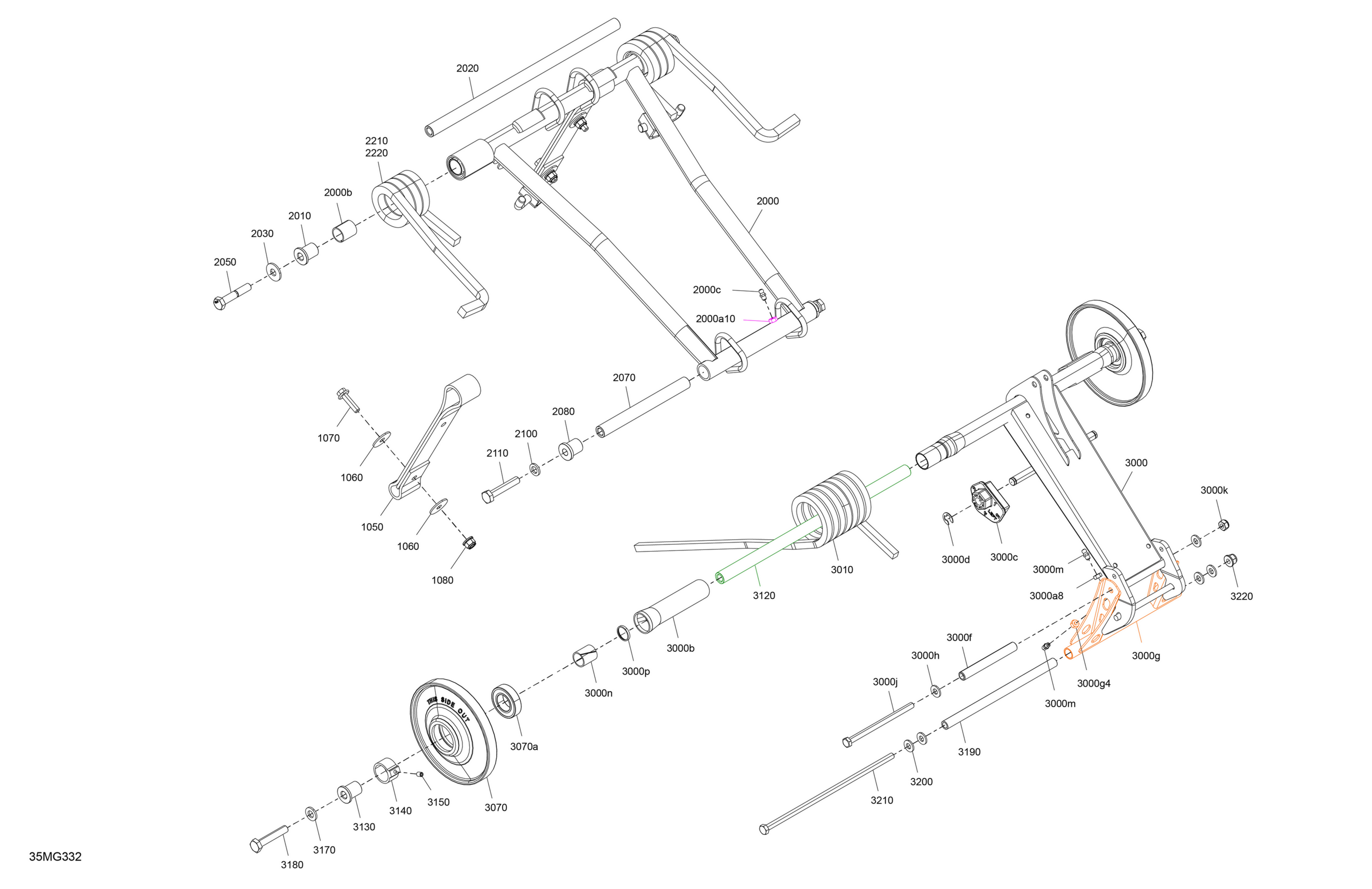 Схема узла: Suspension - Rear - Upper Section
