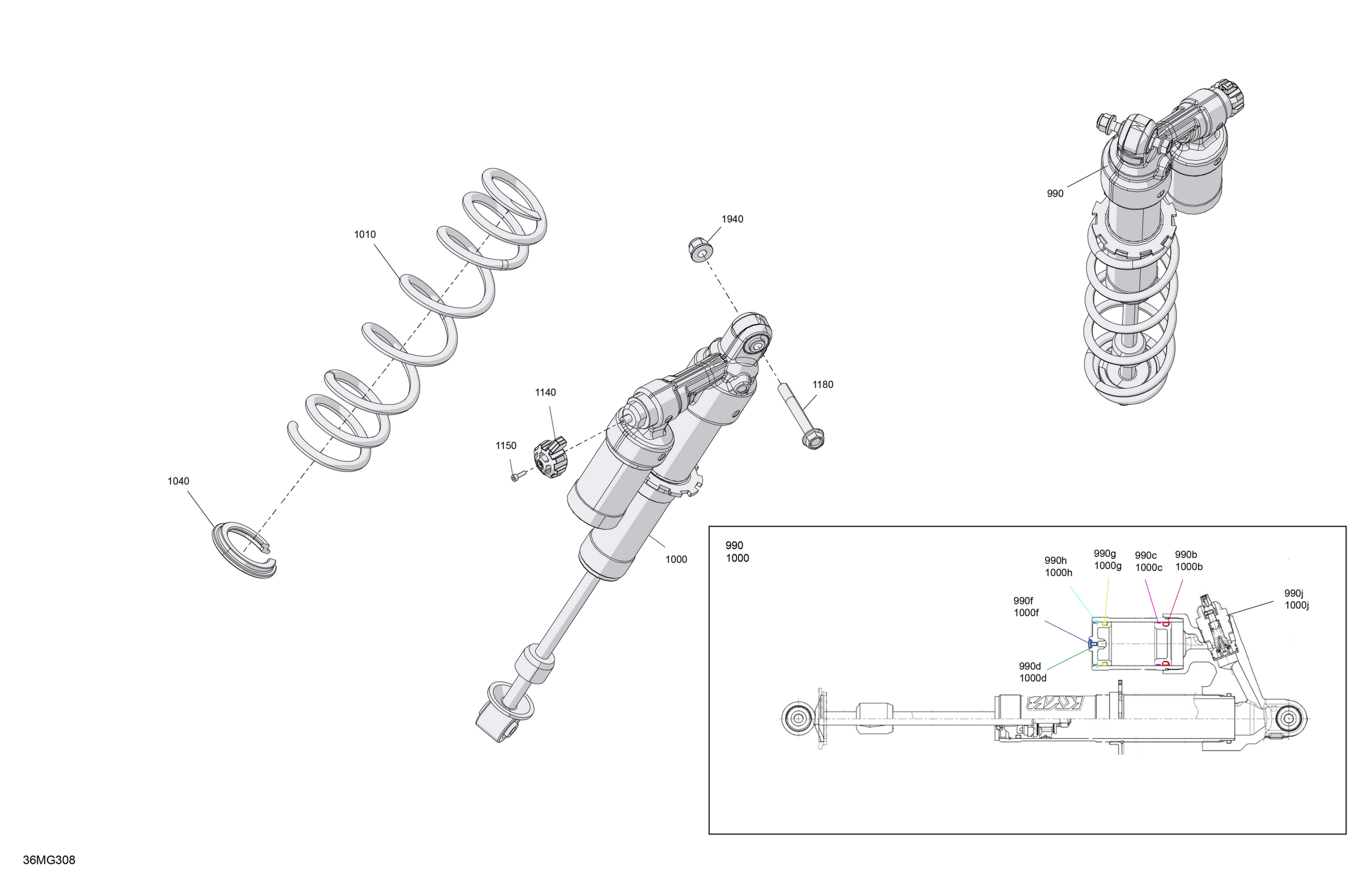 Схема узла: Suspension - Front Shock