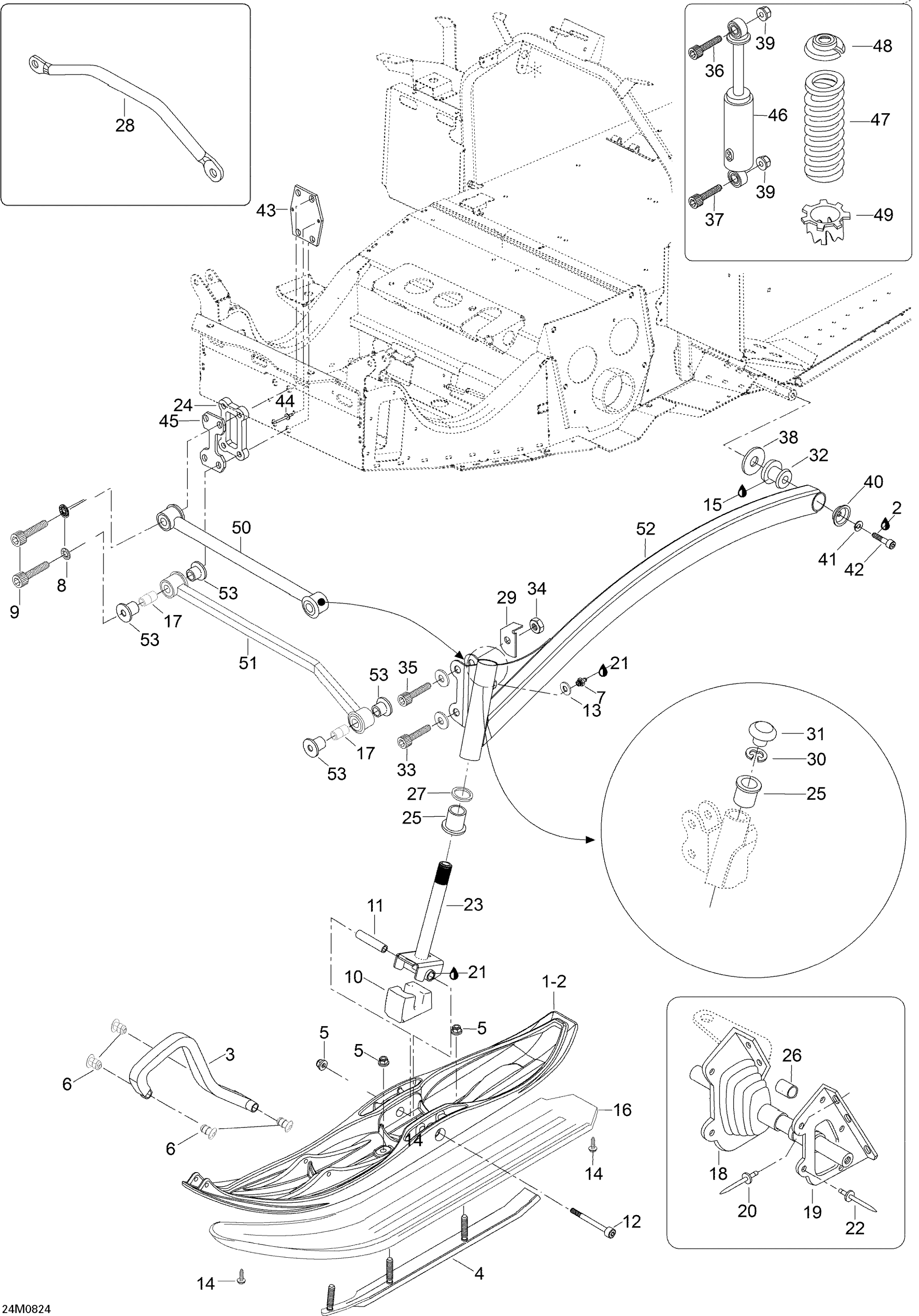 Схема узла: Front Suspension And Ski