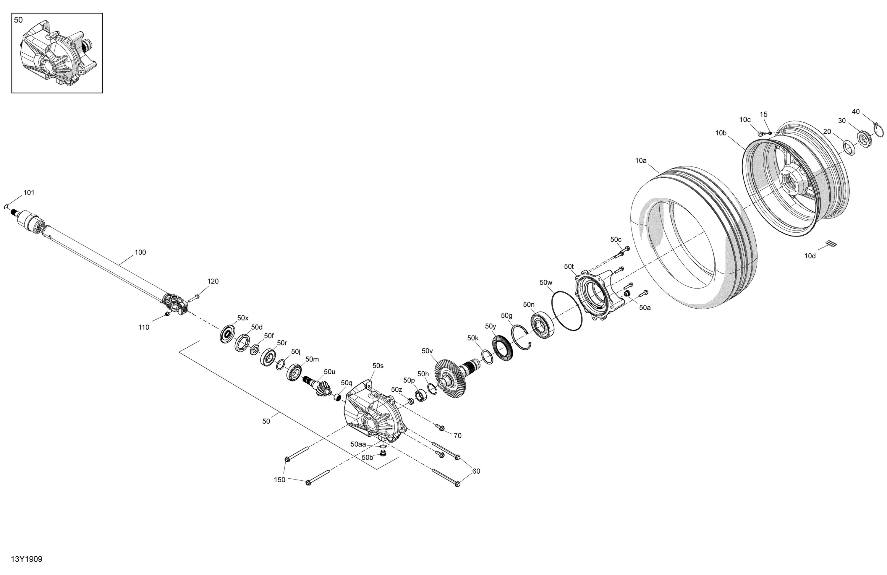 Drive System, Rear Drive Shaft & Final Drive + Wheel + Tire