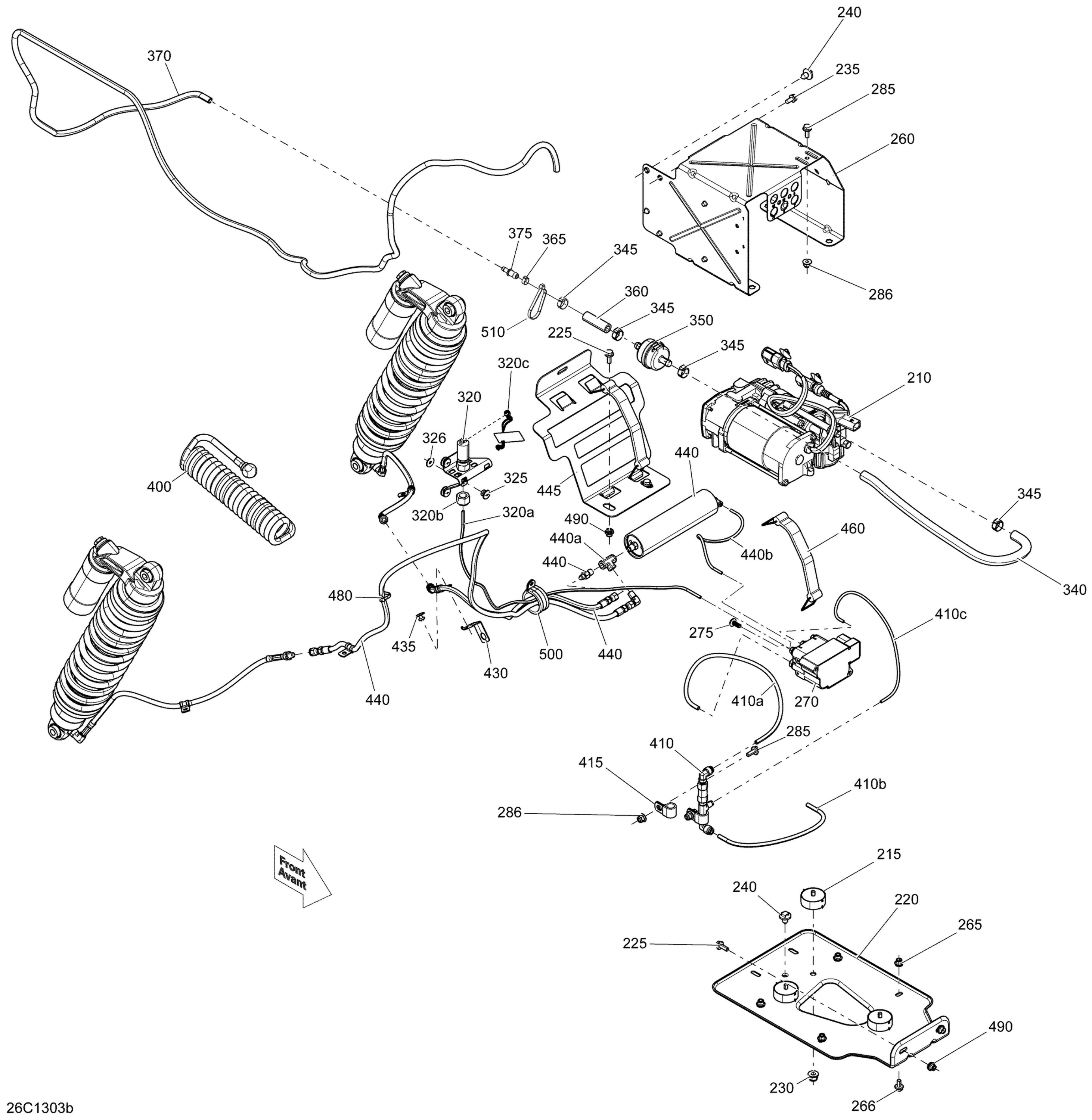 Схема узла: Rear Suspension Except _Compressor