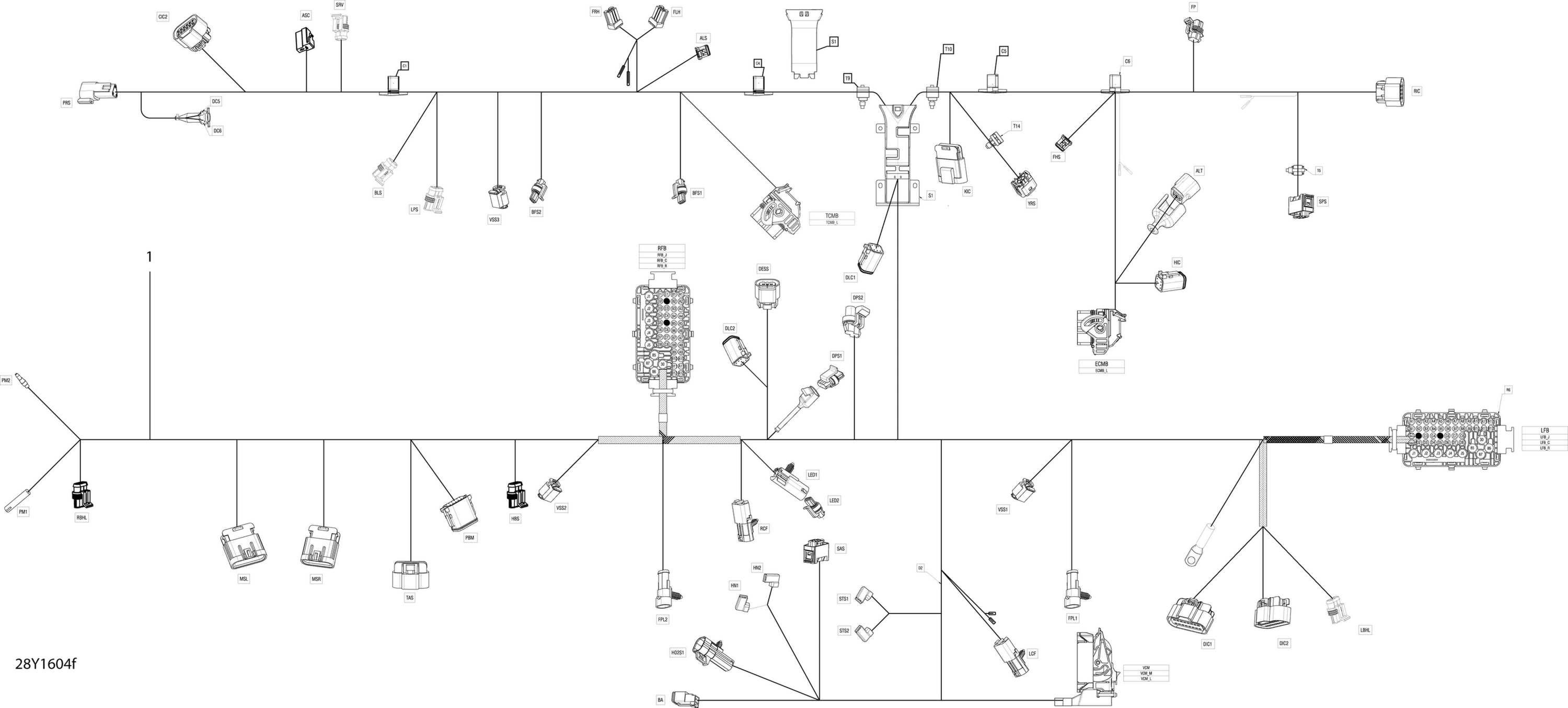 Схема узла: Electrical Harness - Frame SE6 - Package T-LTD