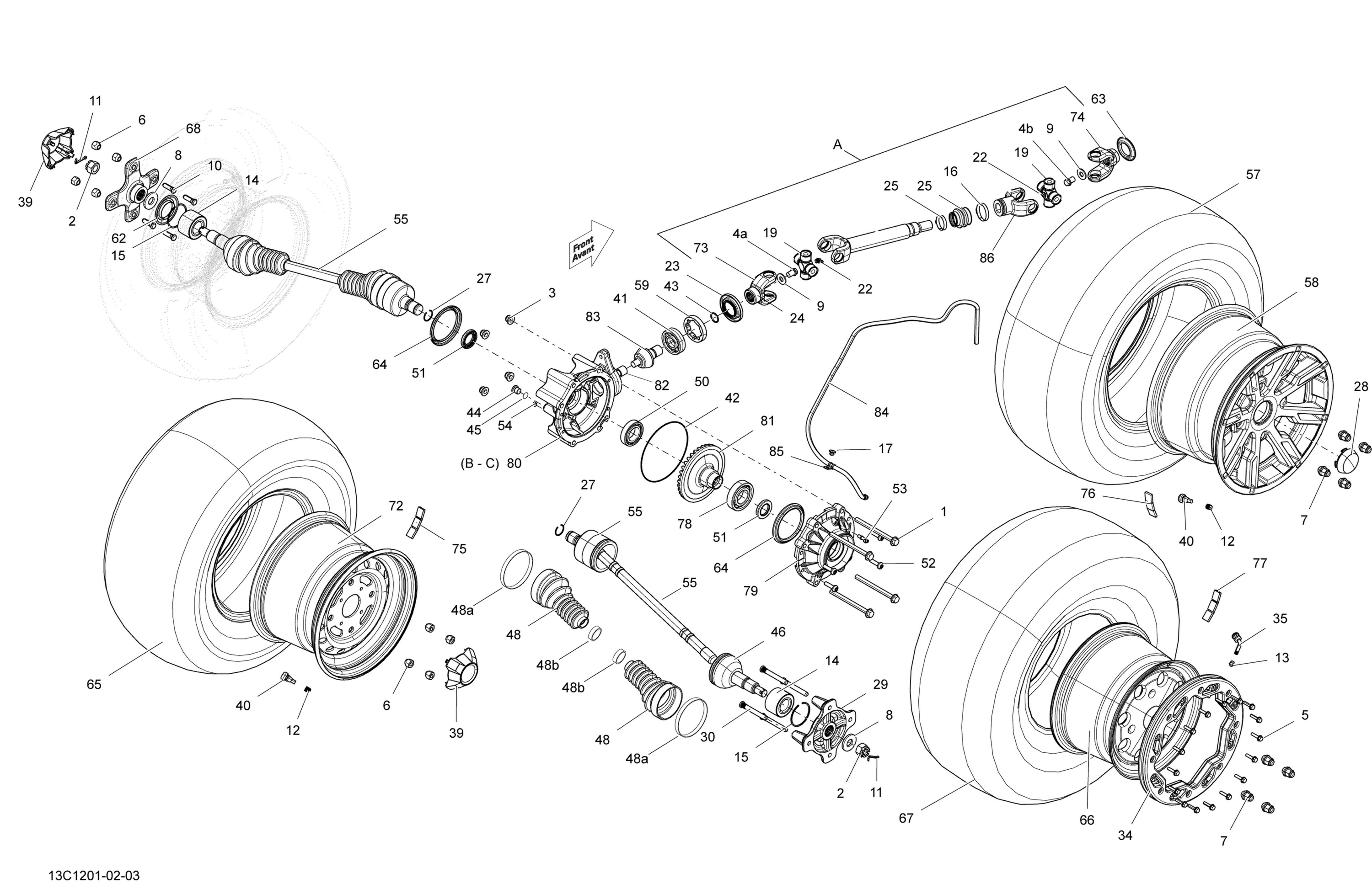 Схема узла: Drive System, Rear