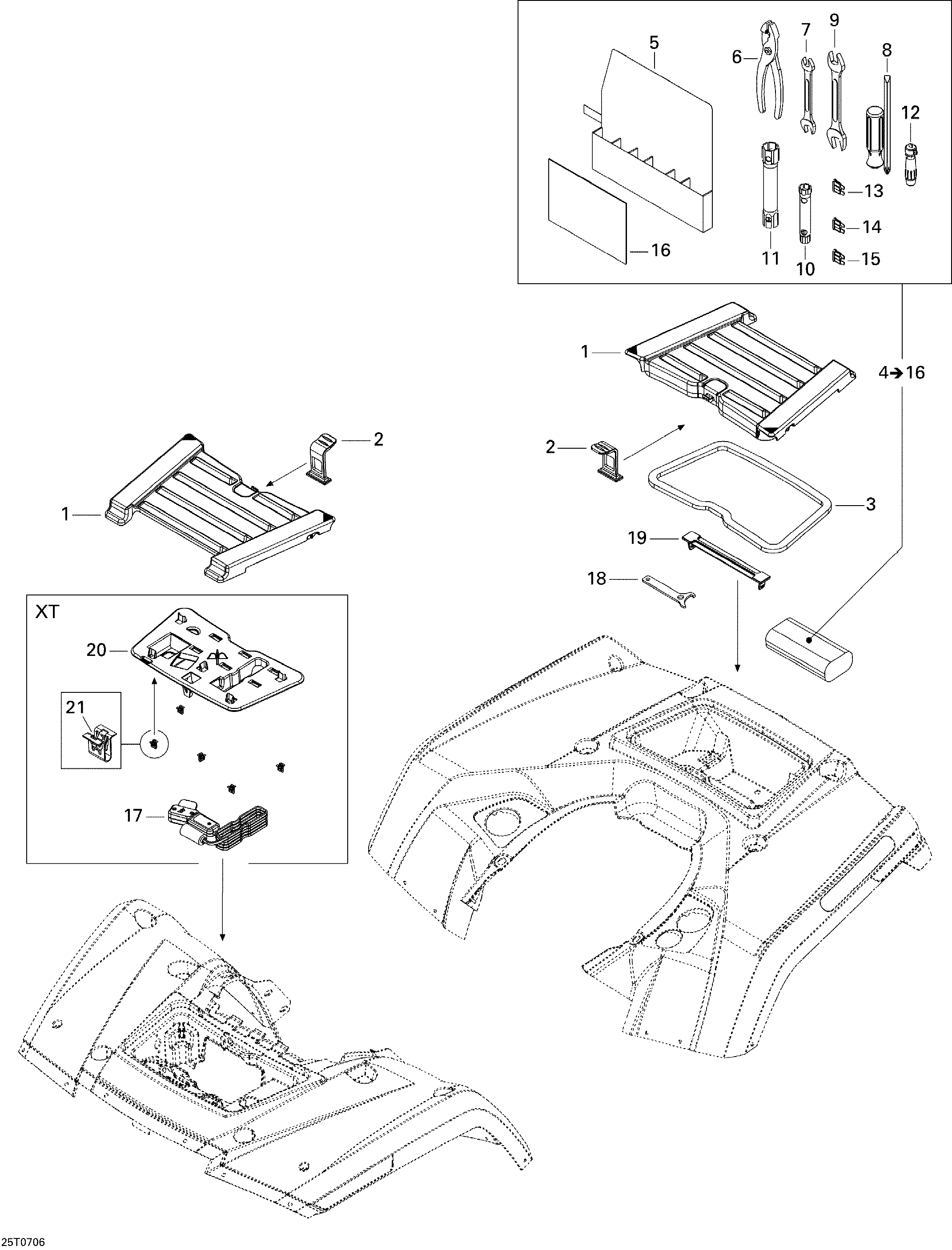 Front and Rear Trays XT