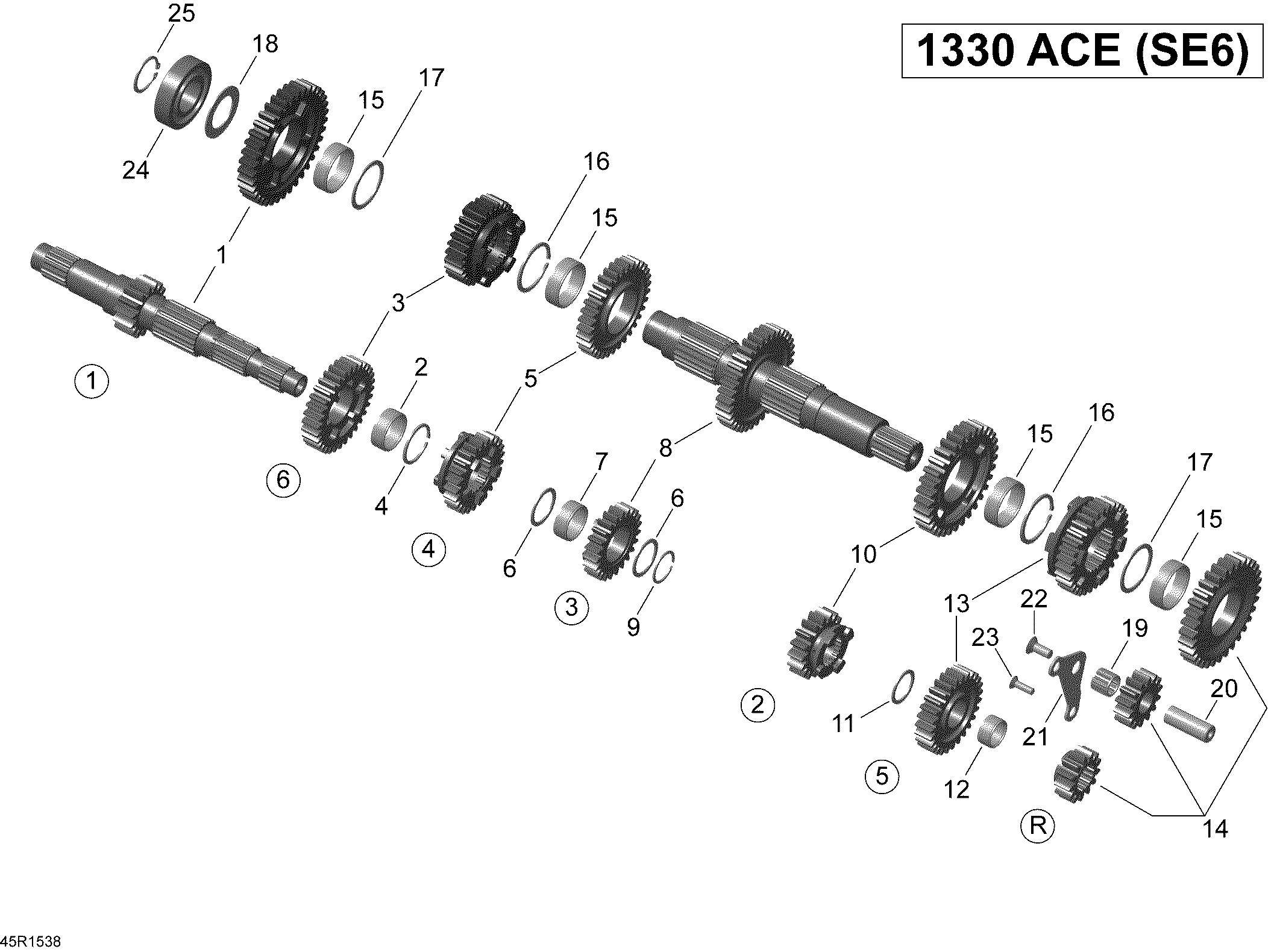 Схема узла: Gear Box _45R1538