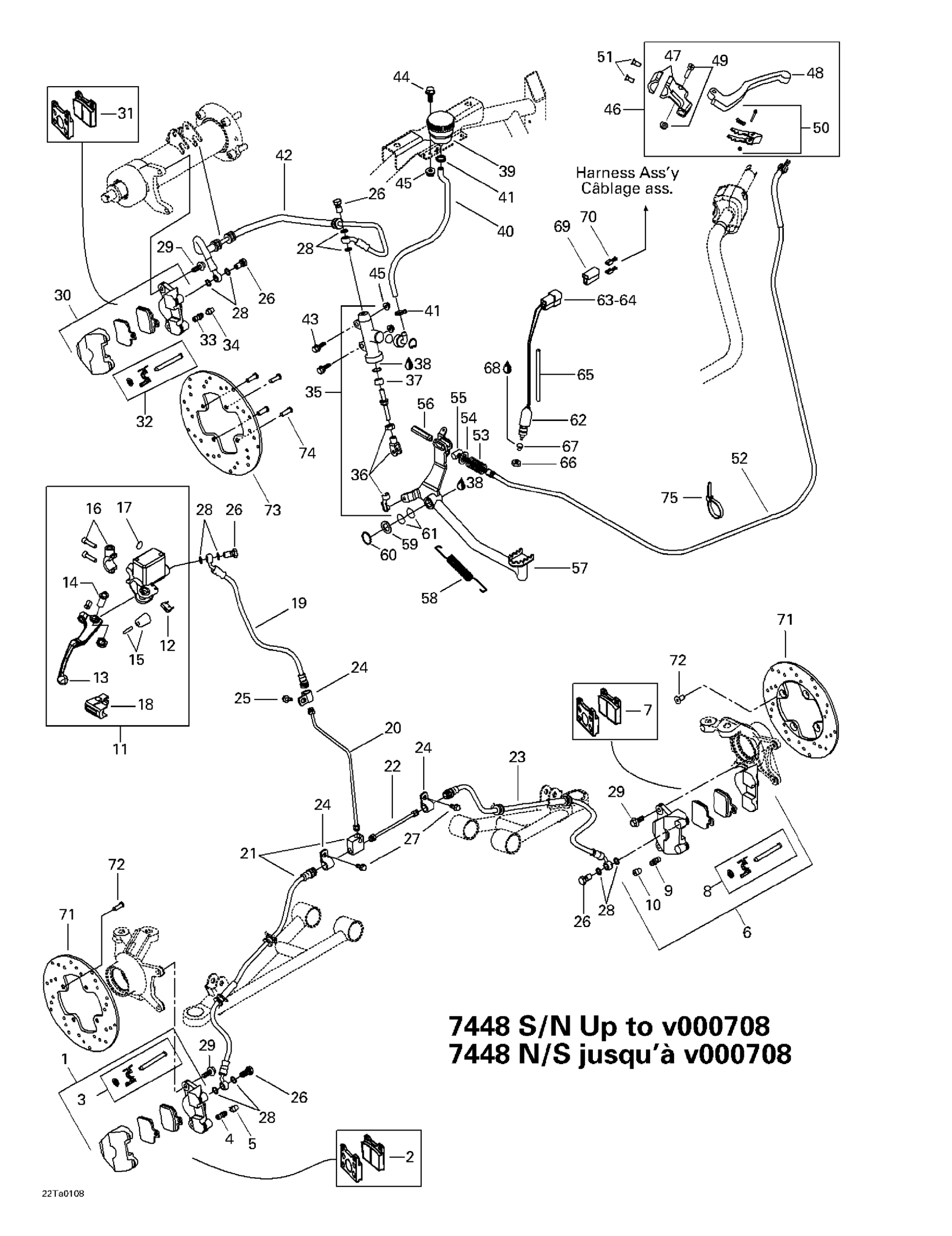 Схема узла: Hydraulic Brake (7448 Sn Up To V000708)