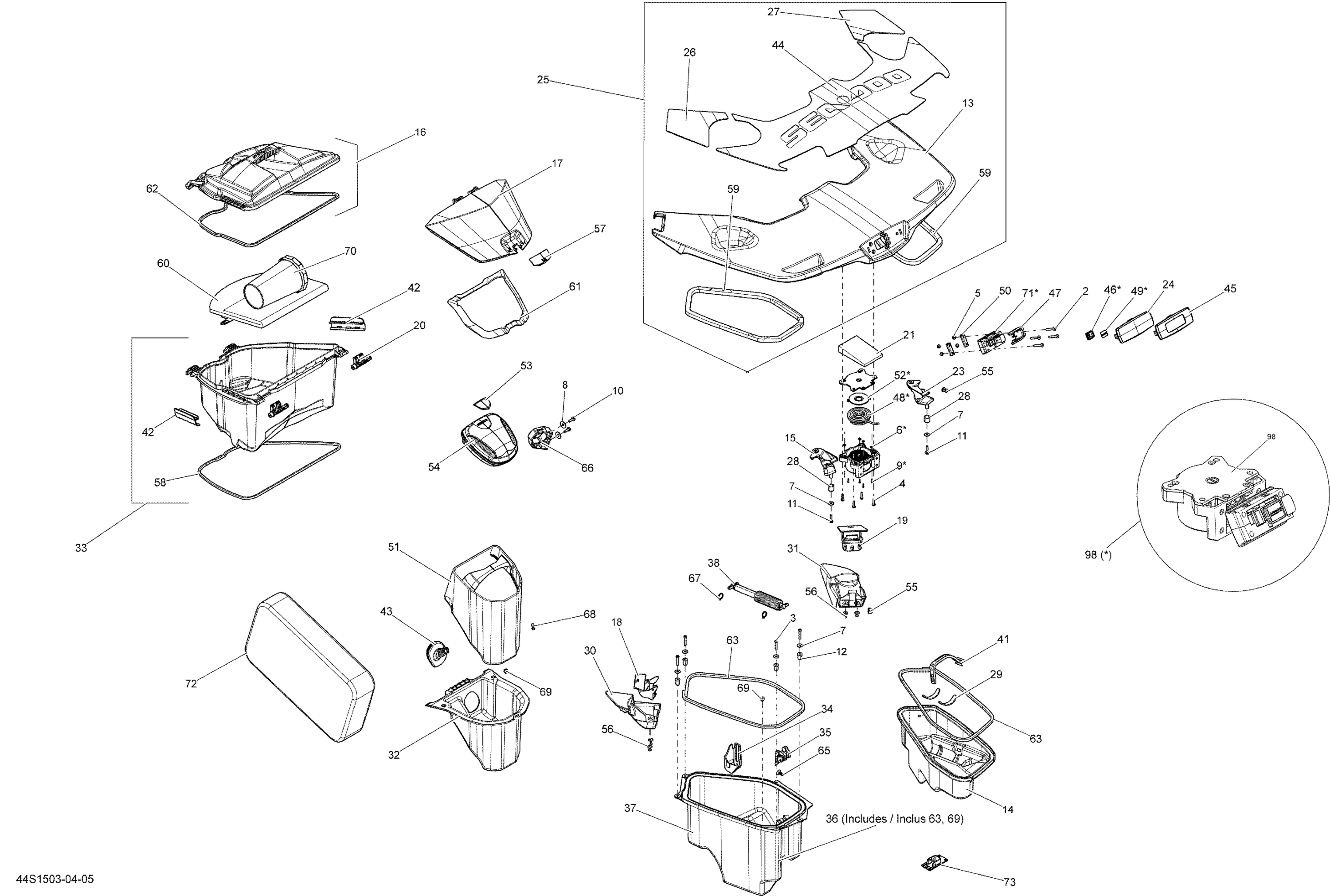 Схема узла: Storage Compartments _44S1404